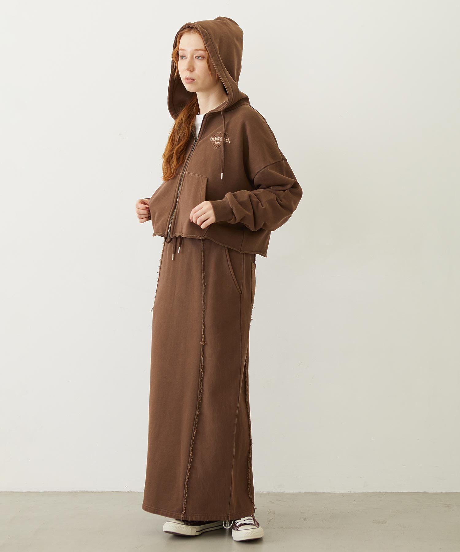 FADED SWEAT LONG SKIRT