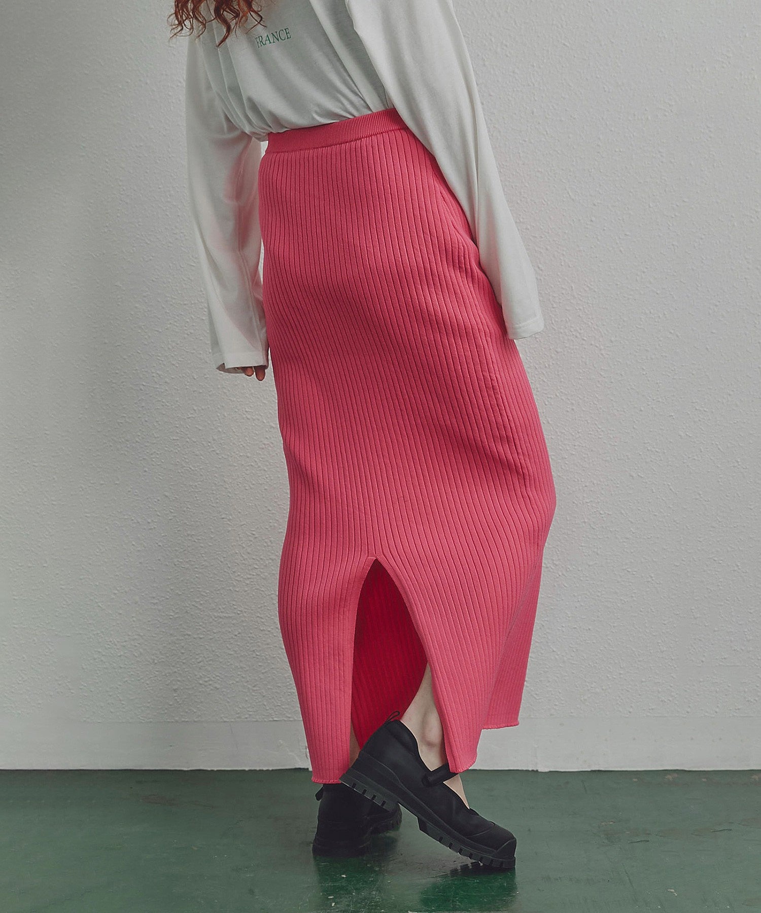 リブニットスカート