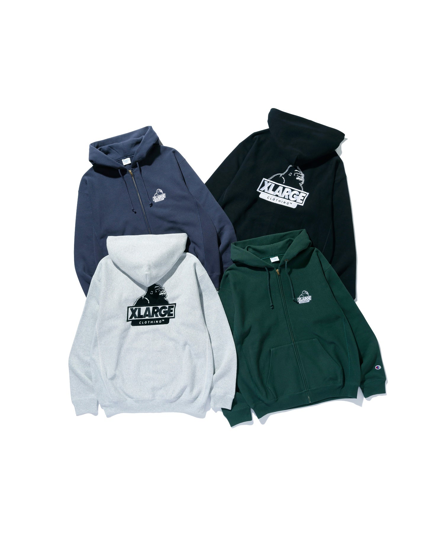 XLARGE×Champion REVERSE WEAVE ZIP UP HOODED SWEATSHIRT