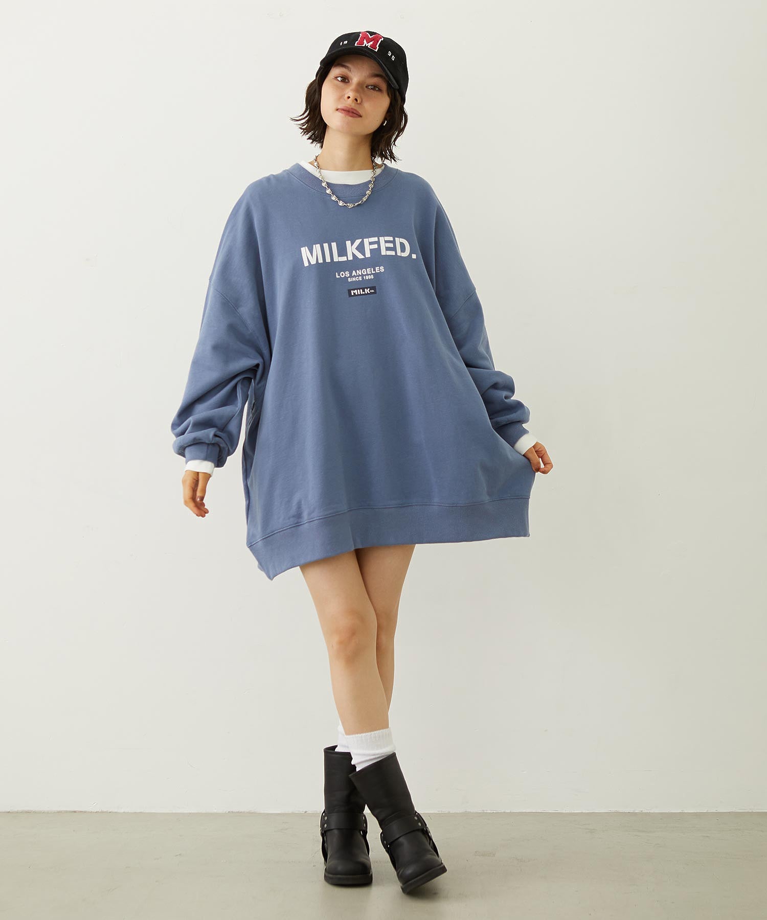 STENCIL AND BAR LOGO BIG SWEAT TOP