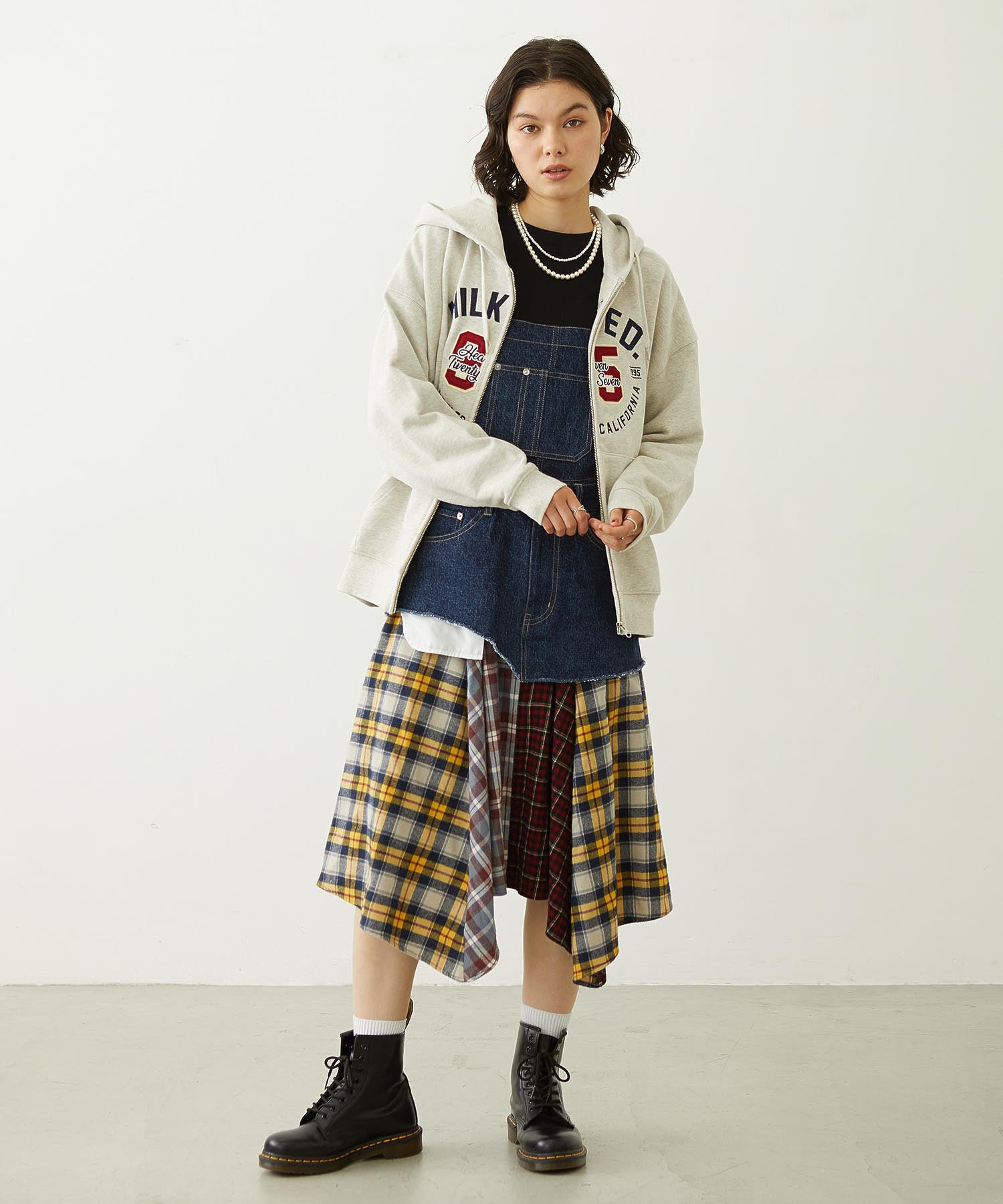 PATCHWORK OVERALL SKIRT
