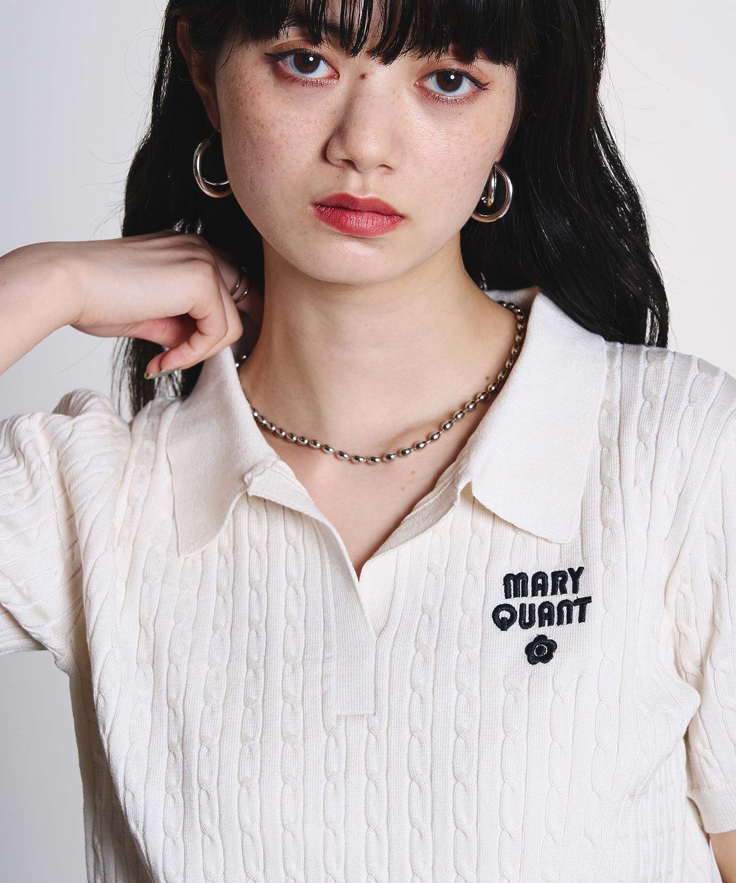 【ROSE BUD別注】MARY QUANT/LAYERED POLO KNIT