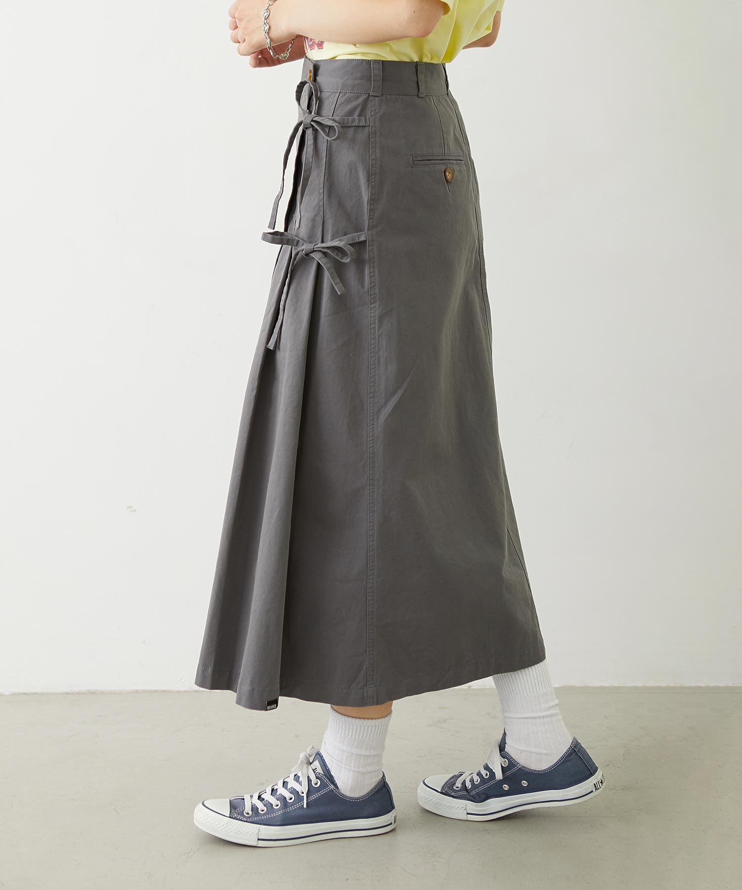 CHINO TUCK LONG SKIRT