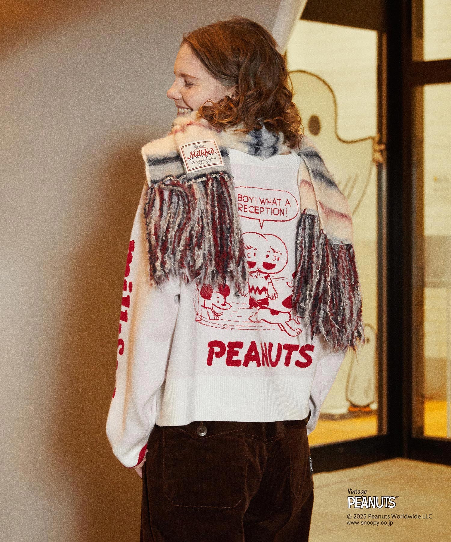 MILKFED. × PEANUTS KNIT CARDIGAN