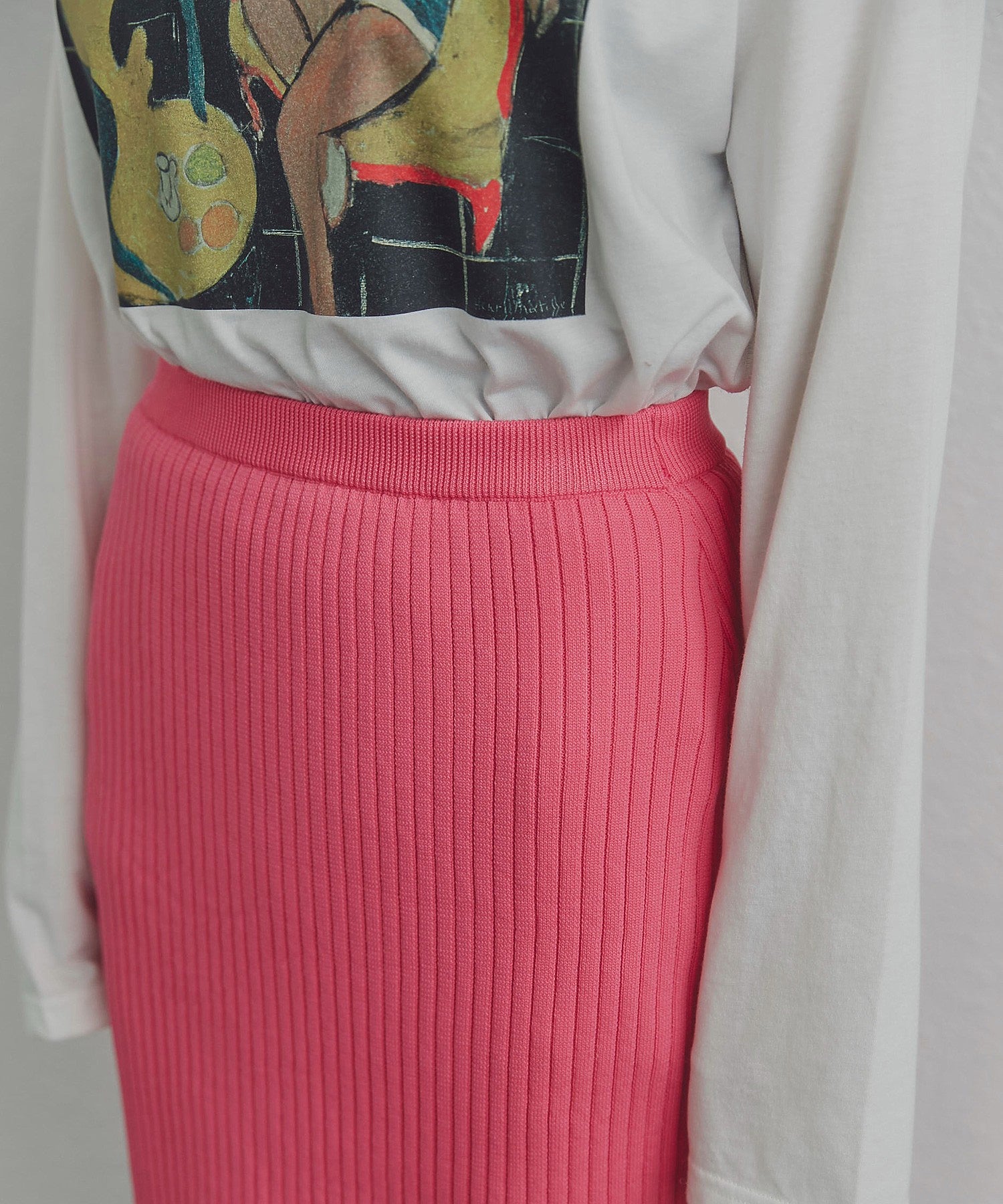 リブニットスカート