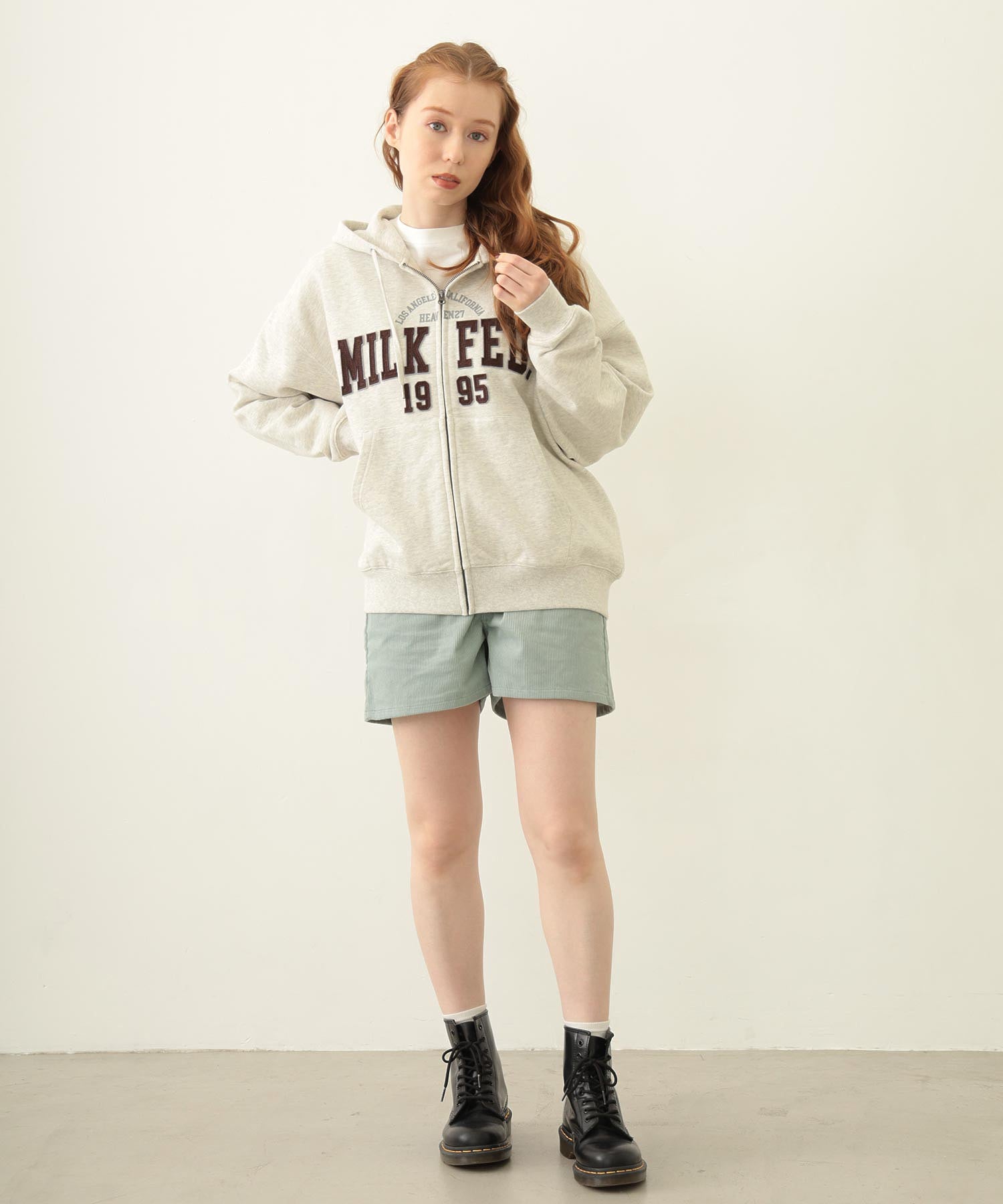 COLLEGE PATCH ZIP UP HOODIE