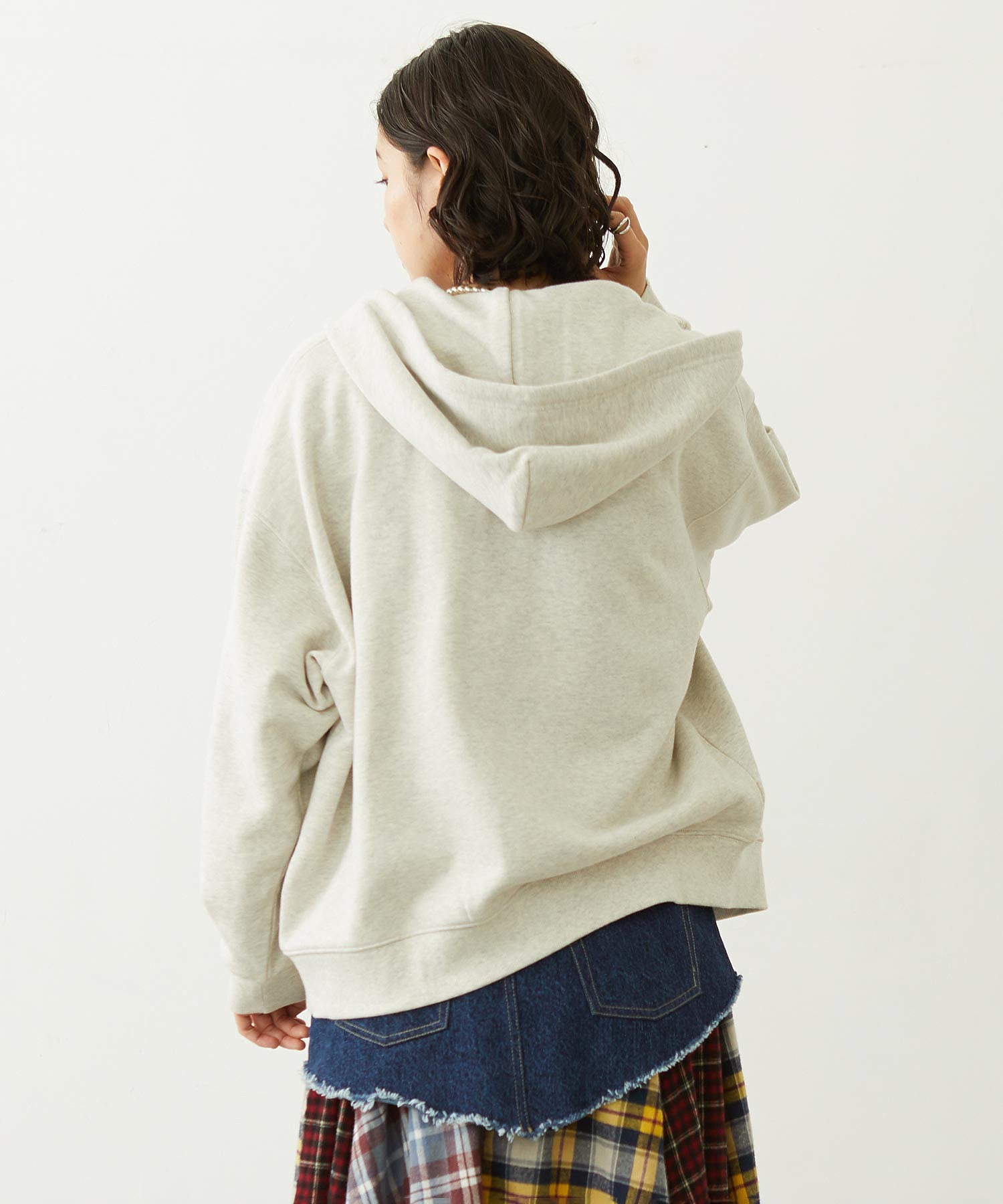 COLLEGE LOGO PATCH ZIP UP HOODIE