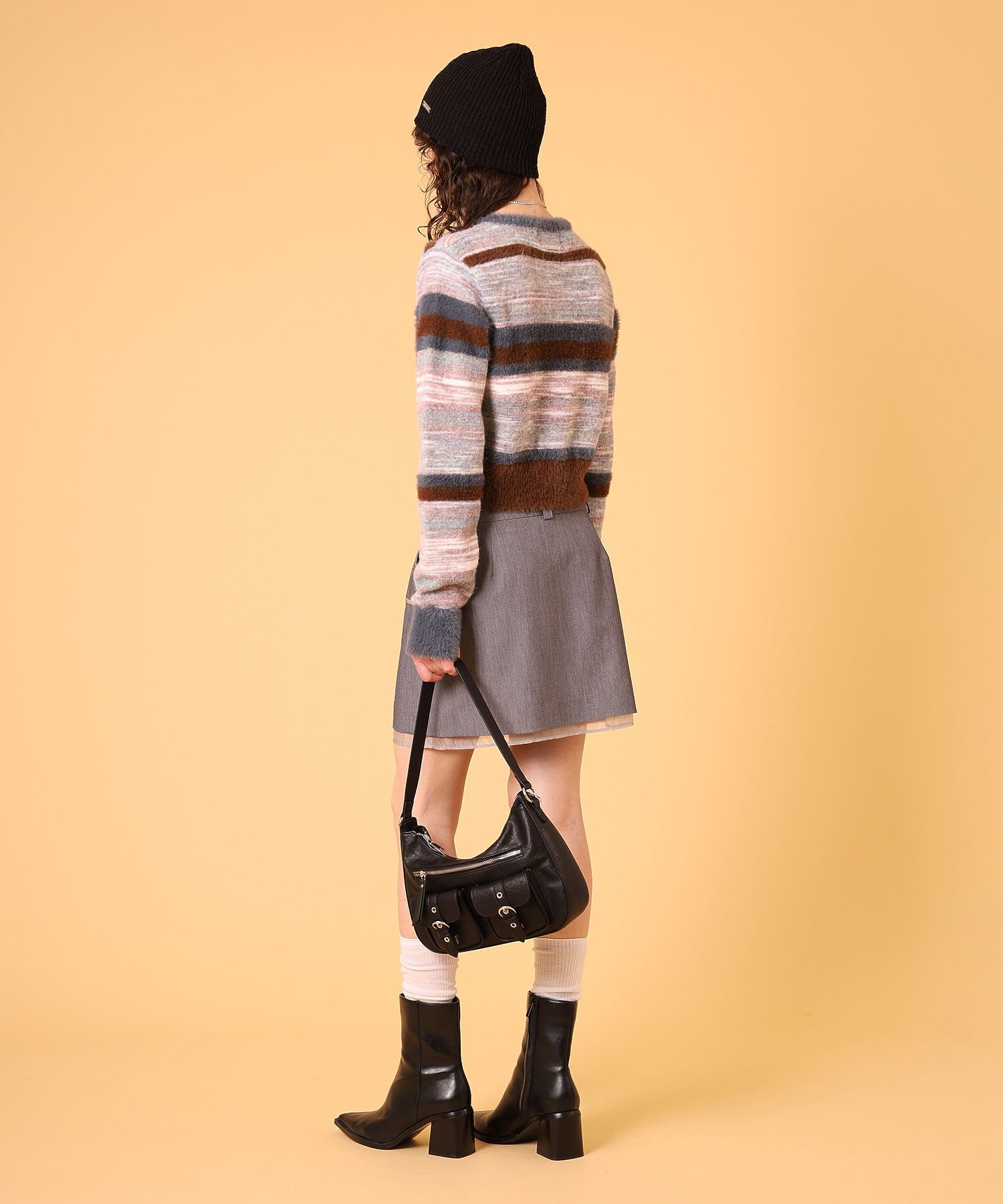 マルチボーダーシャギーカーディガン