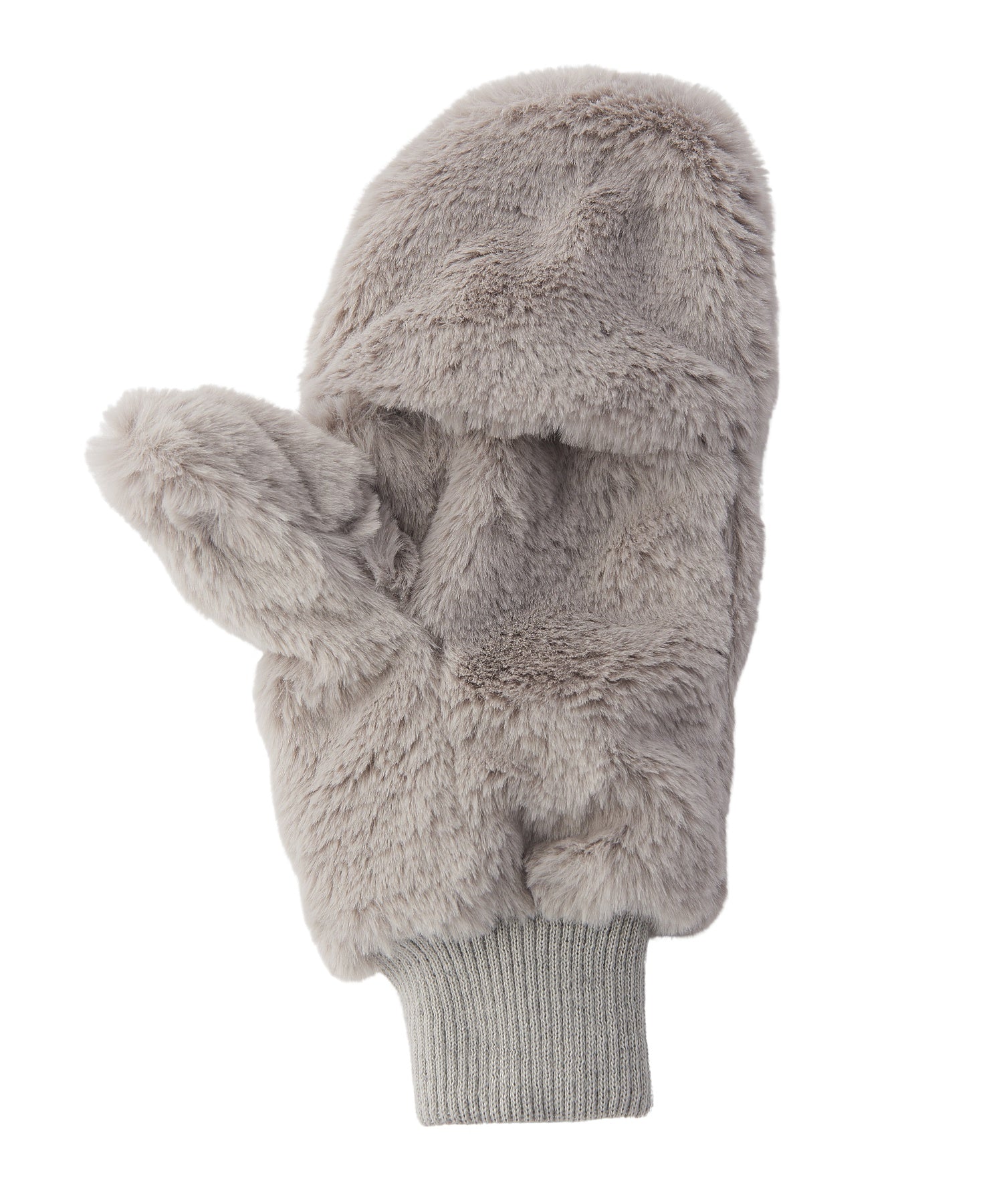 LOVE HEART FAUX FUR MITTENS