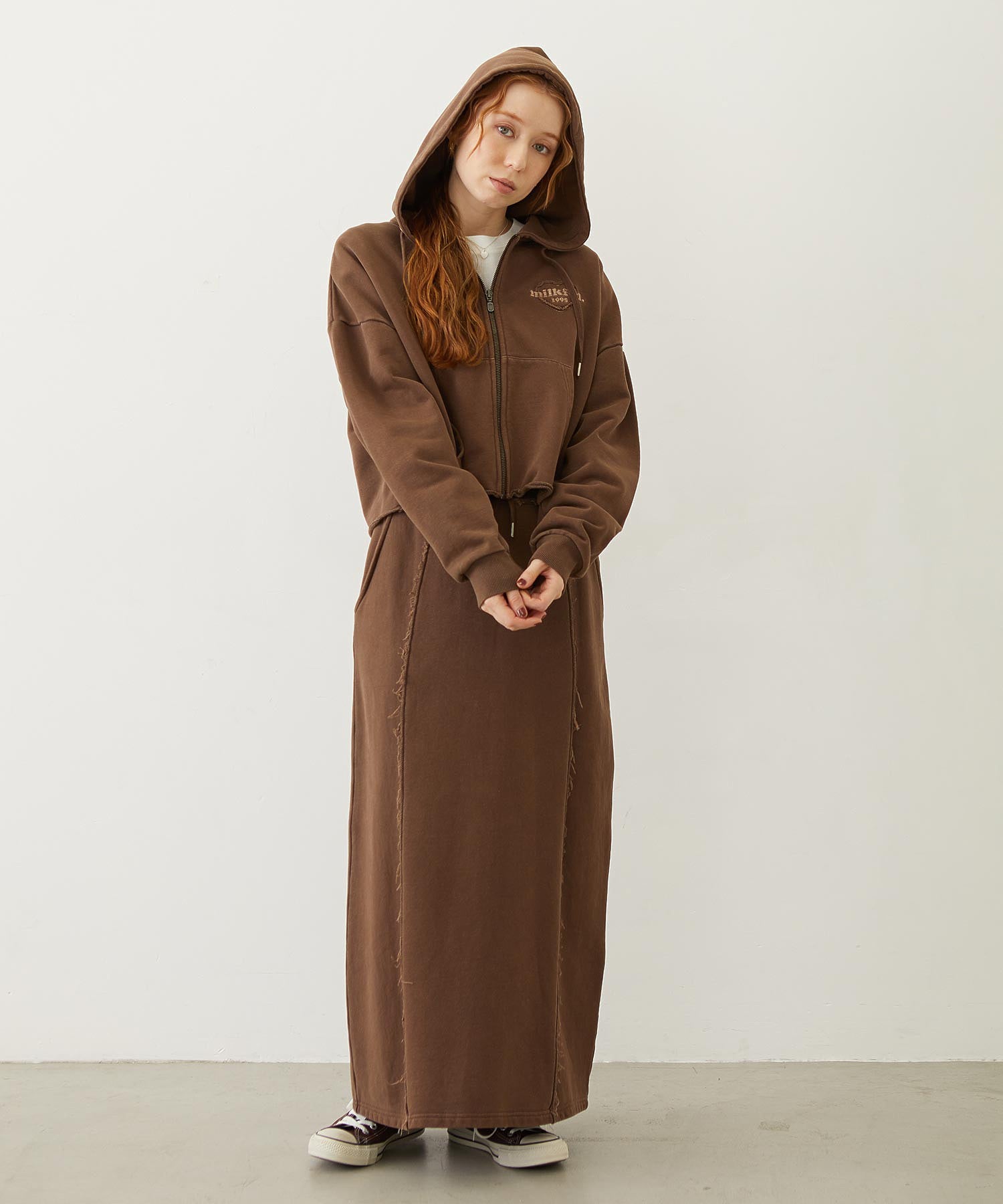 FADED SWEAT LONG SKIRT