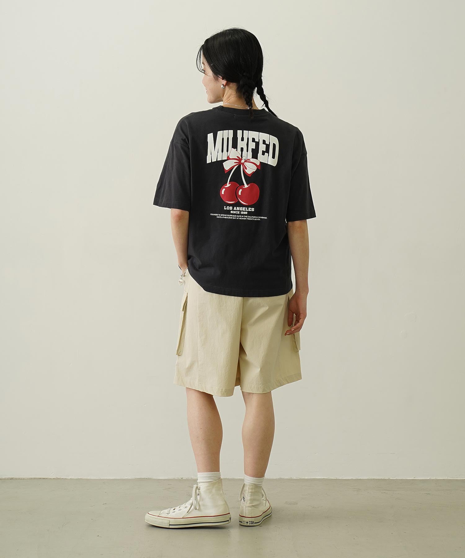 CHERRY AND RIBBON WIDE S/S TEE