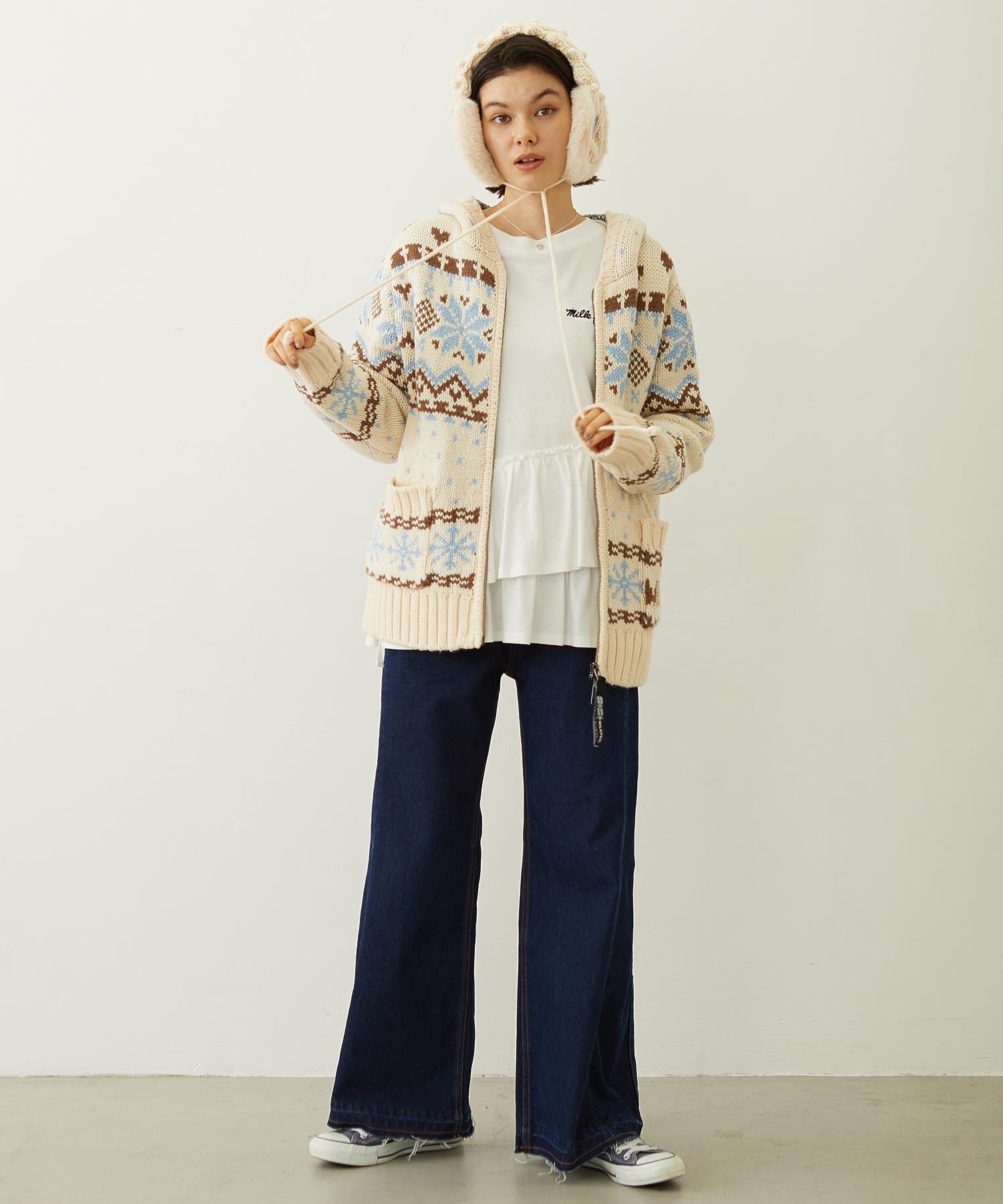 FLARED DENIM PANTS