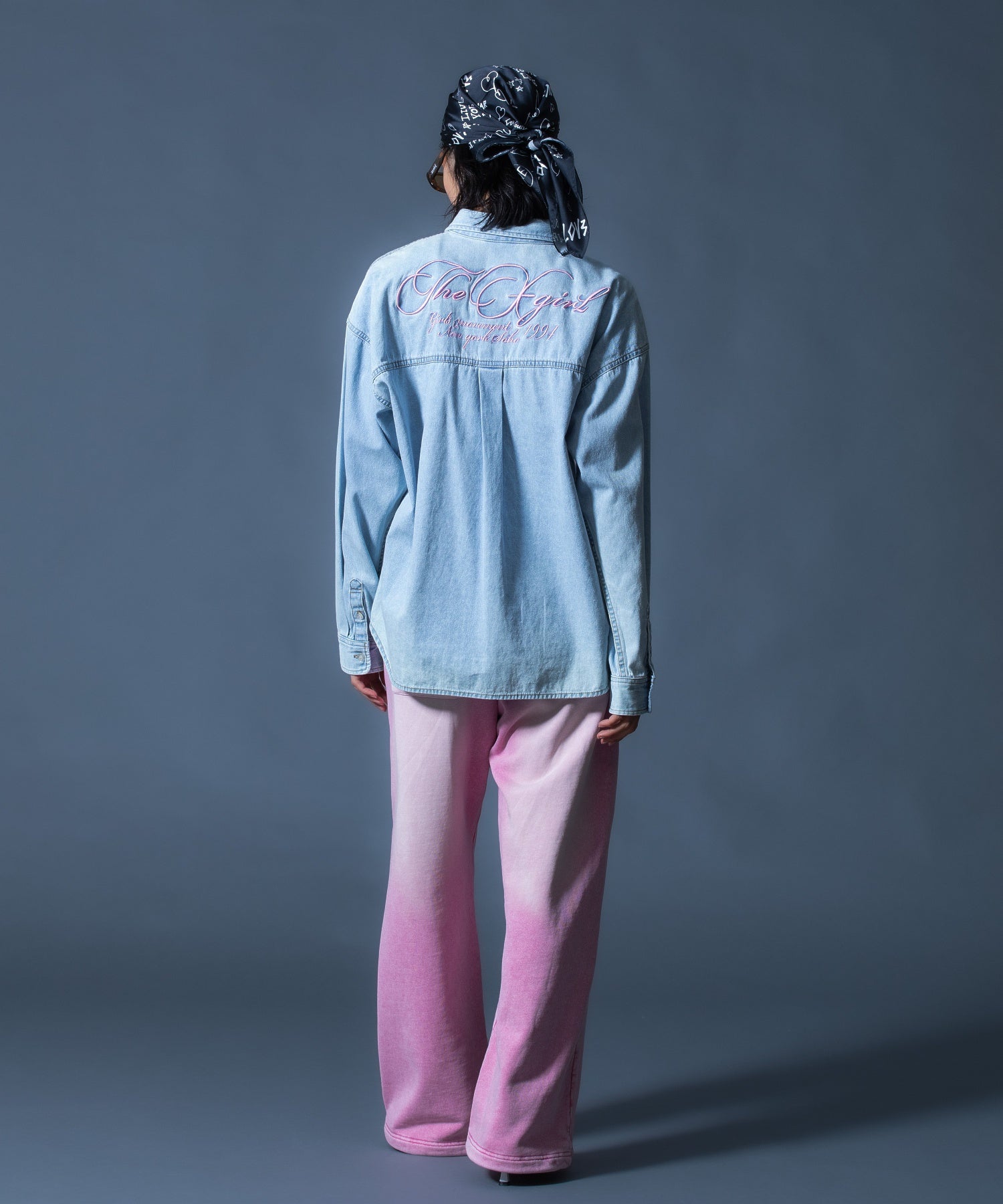 FACE LABEL WASHED SWEATPANTS