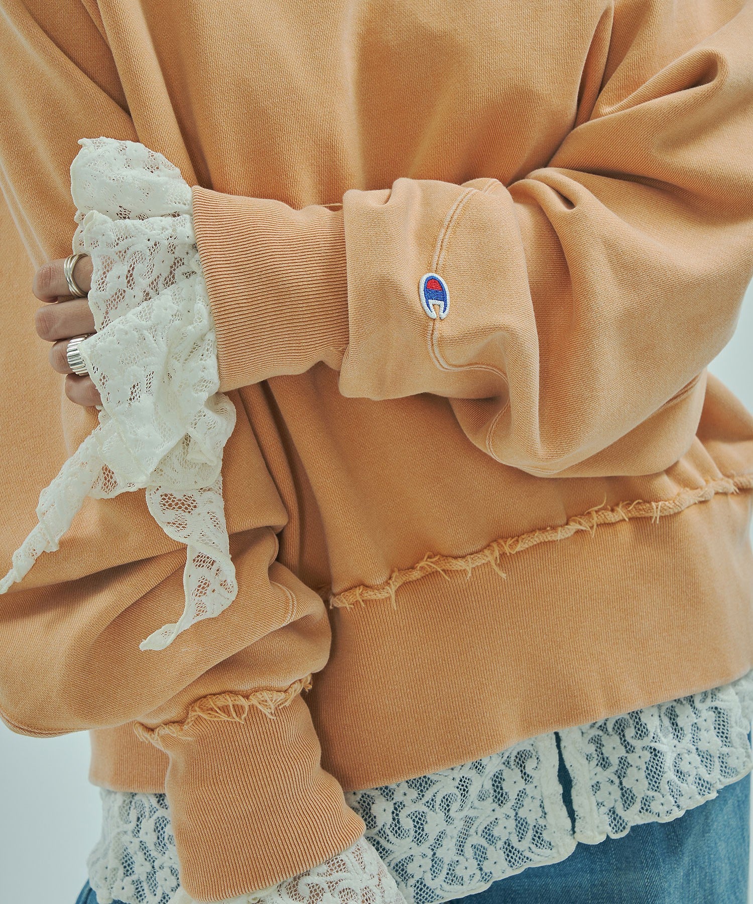 【Champion別注】ROSE BUD×Champion HEAVY WASH SWEAT