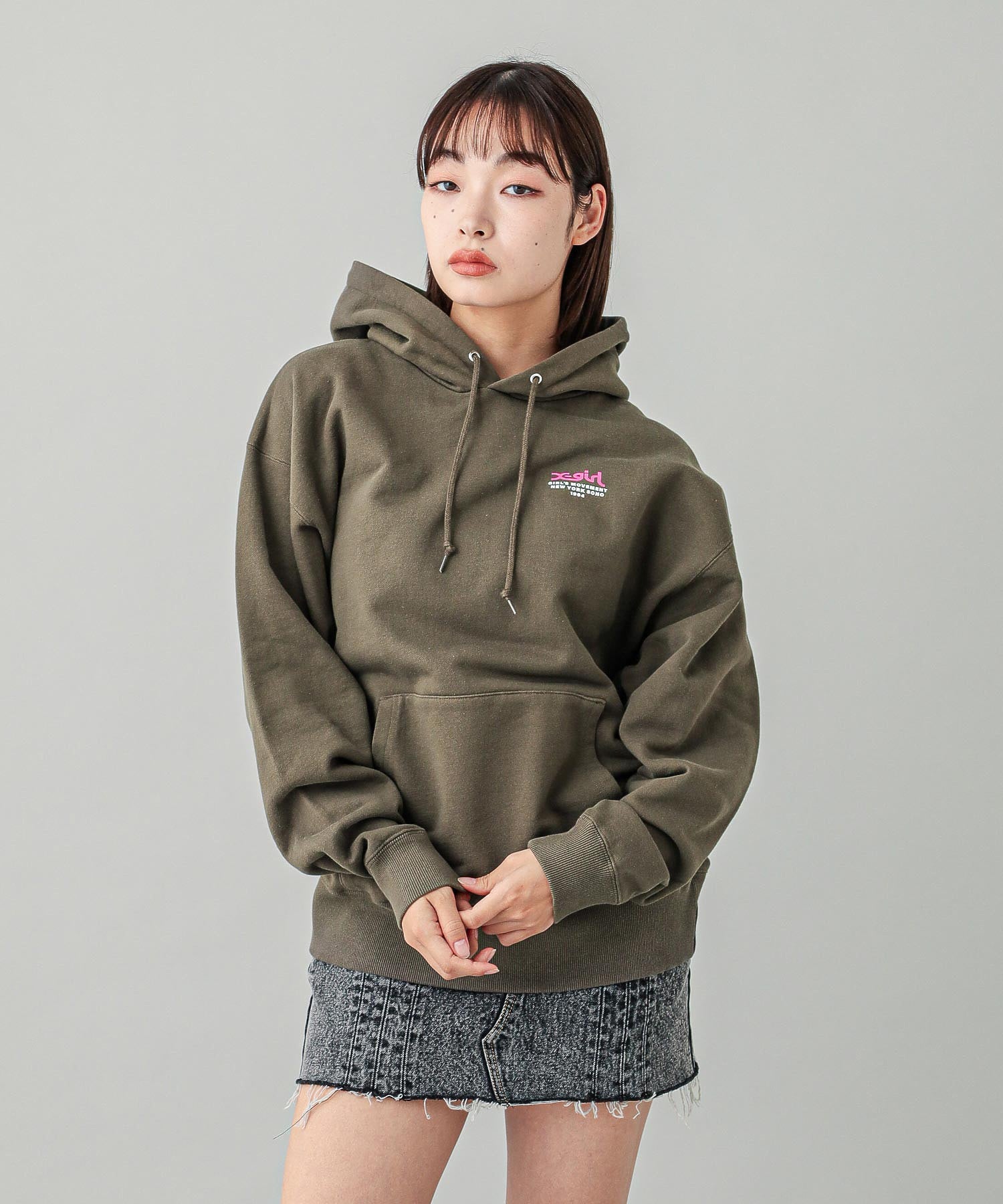 X-girl FACE POSTER SWEAT HOODIE