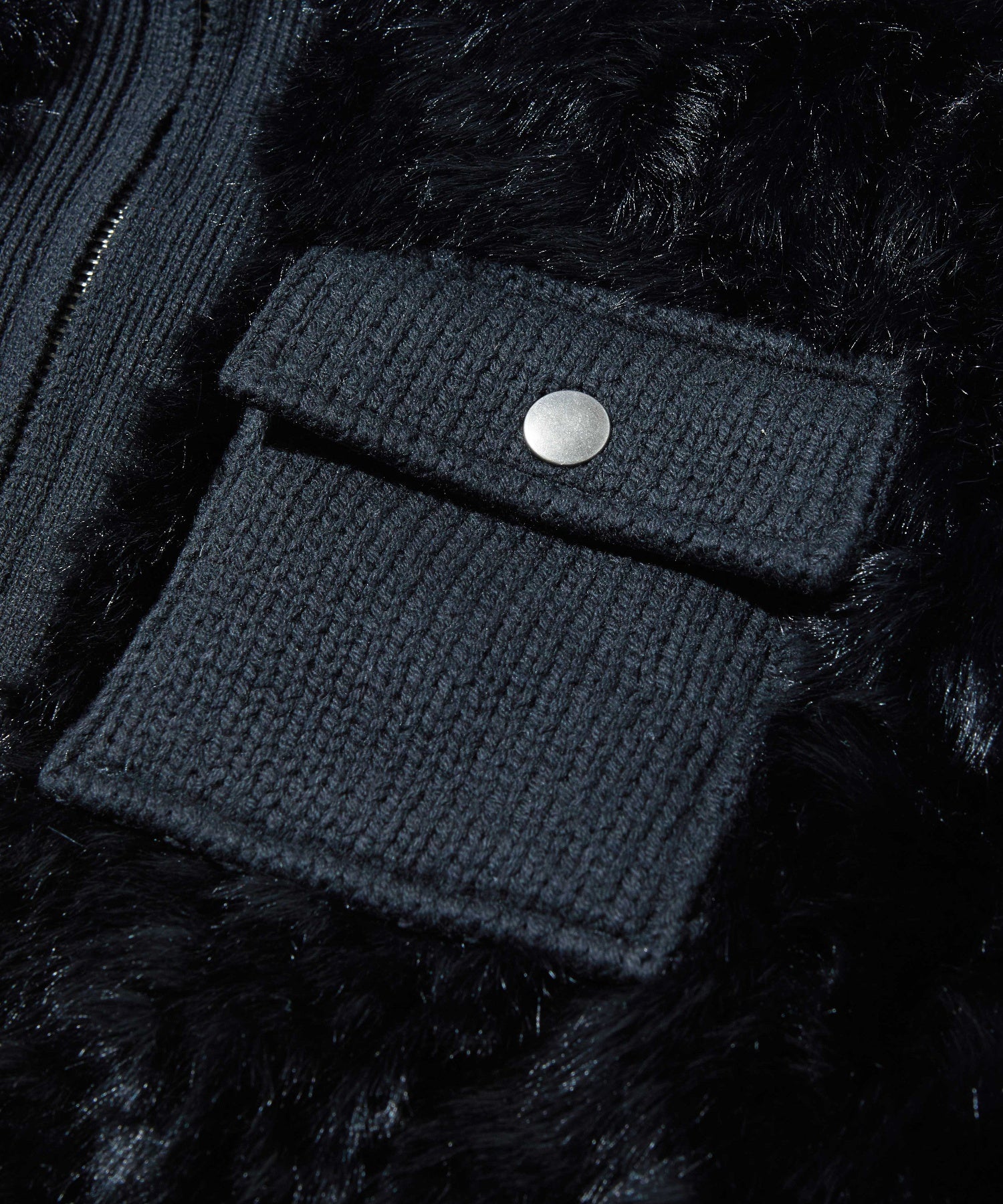 FAUX FUR AND KNIT JACKET