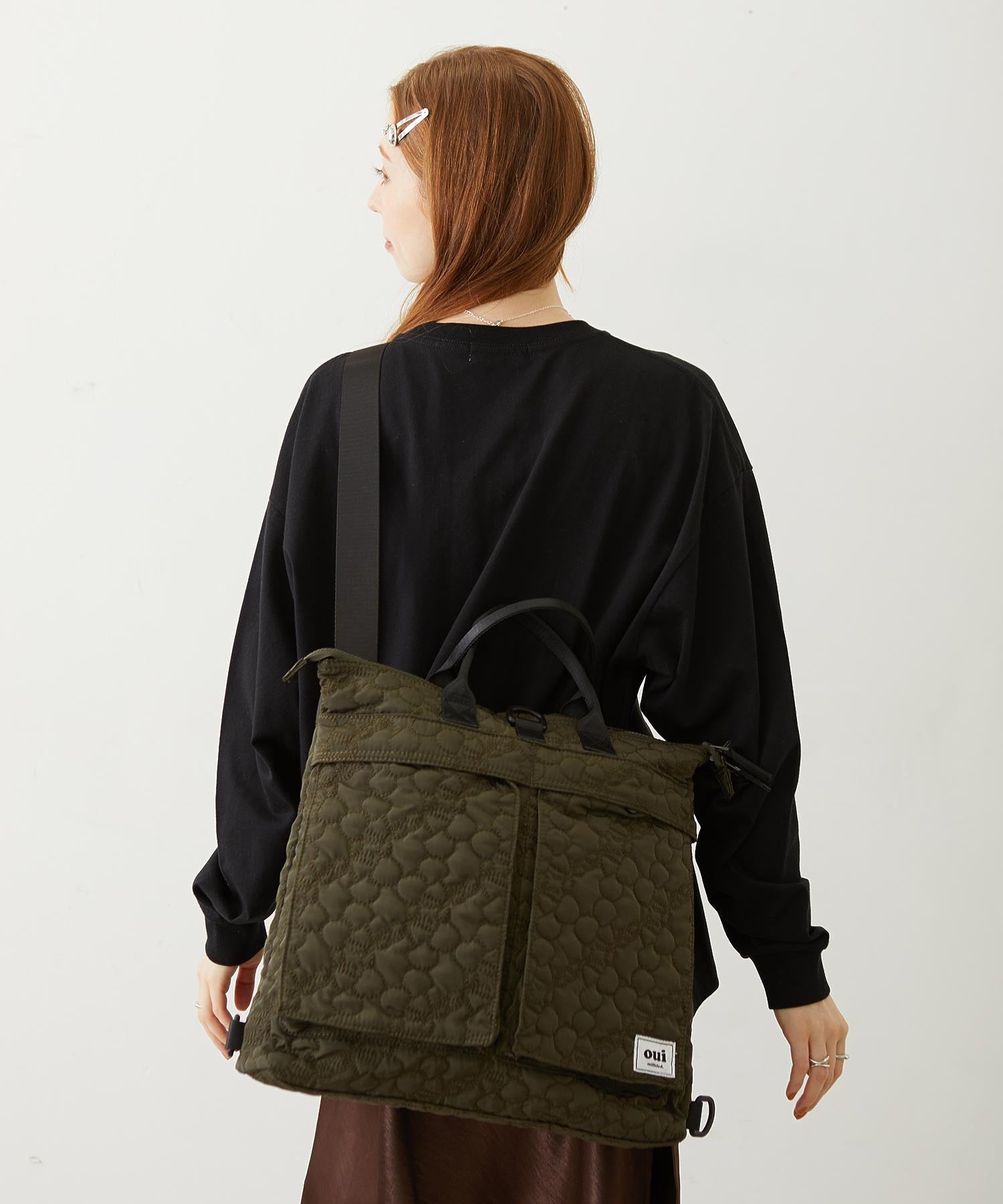 CHERRY QUILTED HELMET BAG