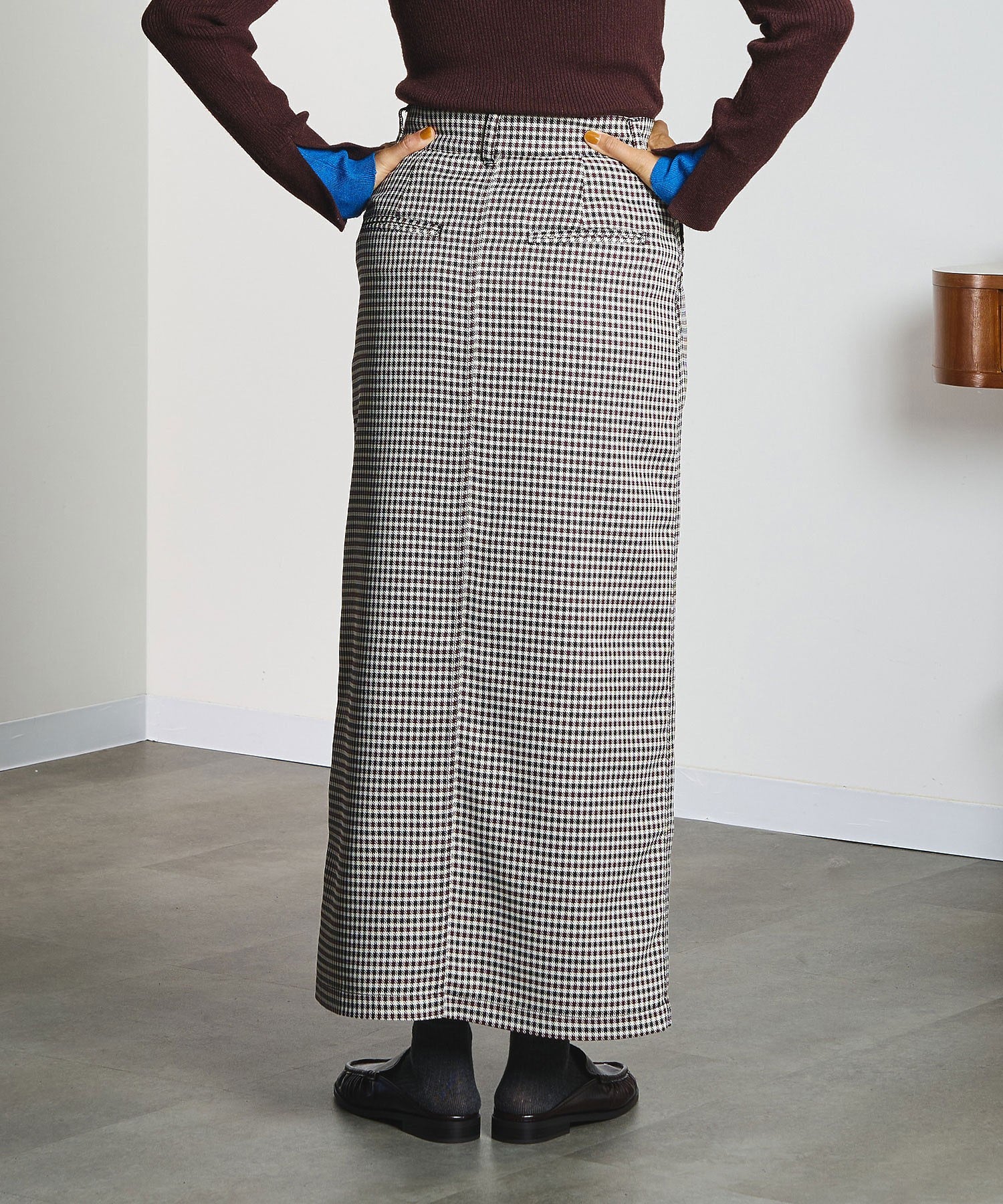 CREOLME/CHECK PENCIL SKIRT
