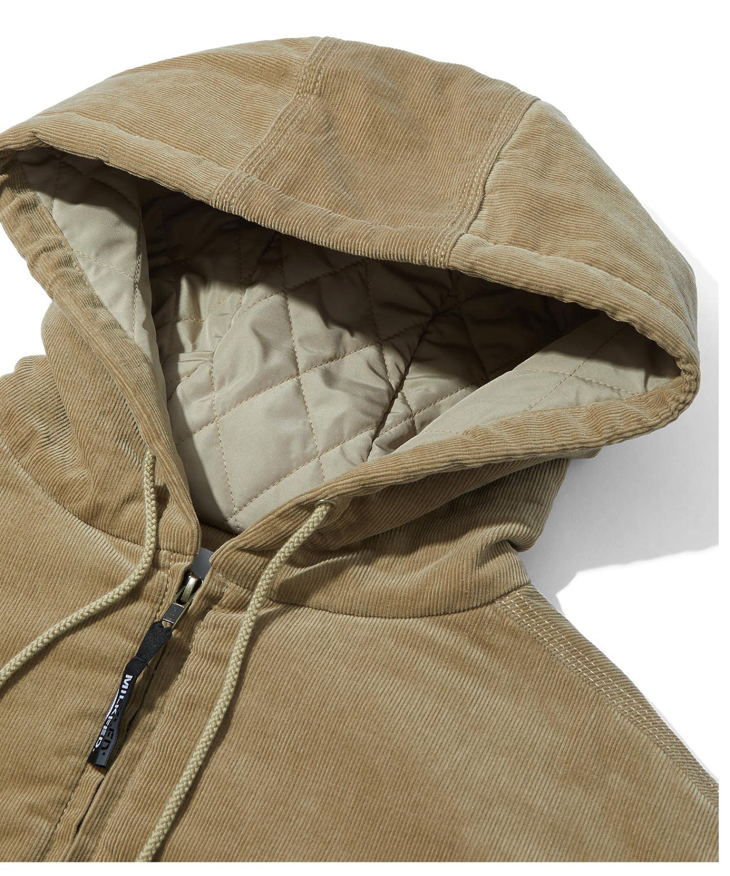 LOGO EMBROIDERED CORDUROY HOODED JACKET