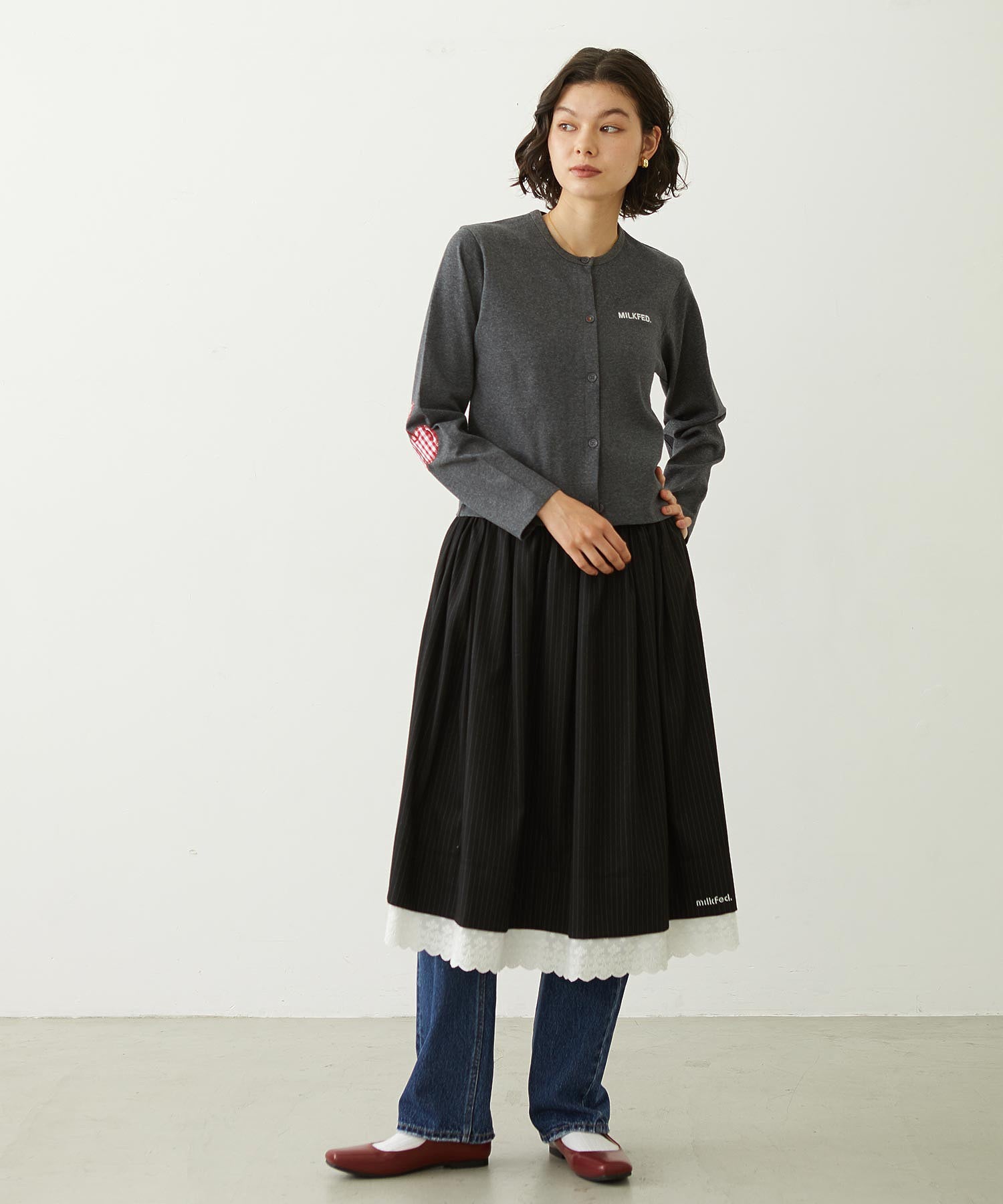 CHERRY ELBOW CARDIGAN