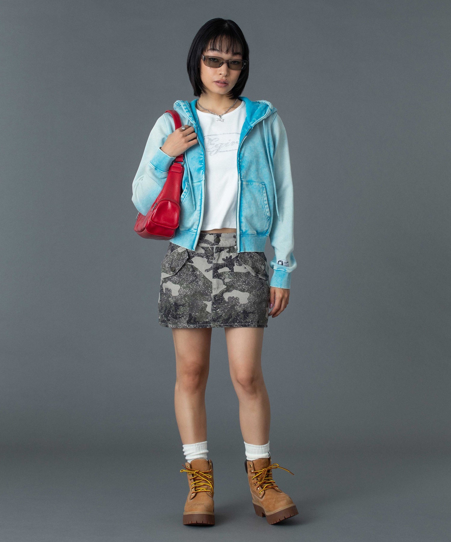 DOUBLE ZIP FAUX LEATHER BAG