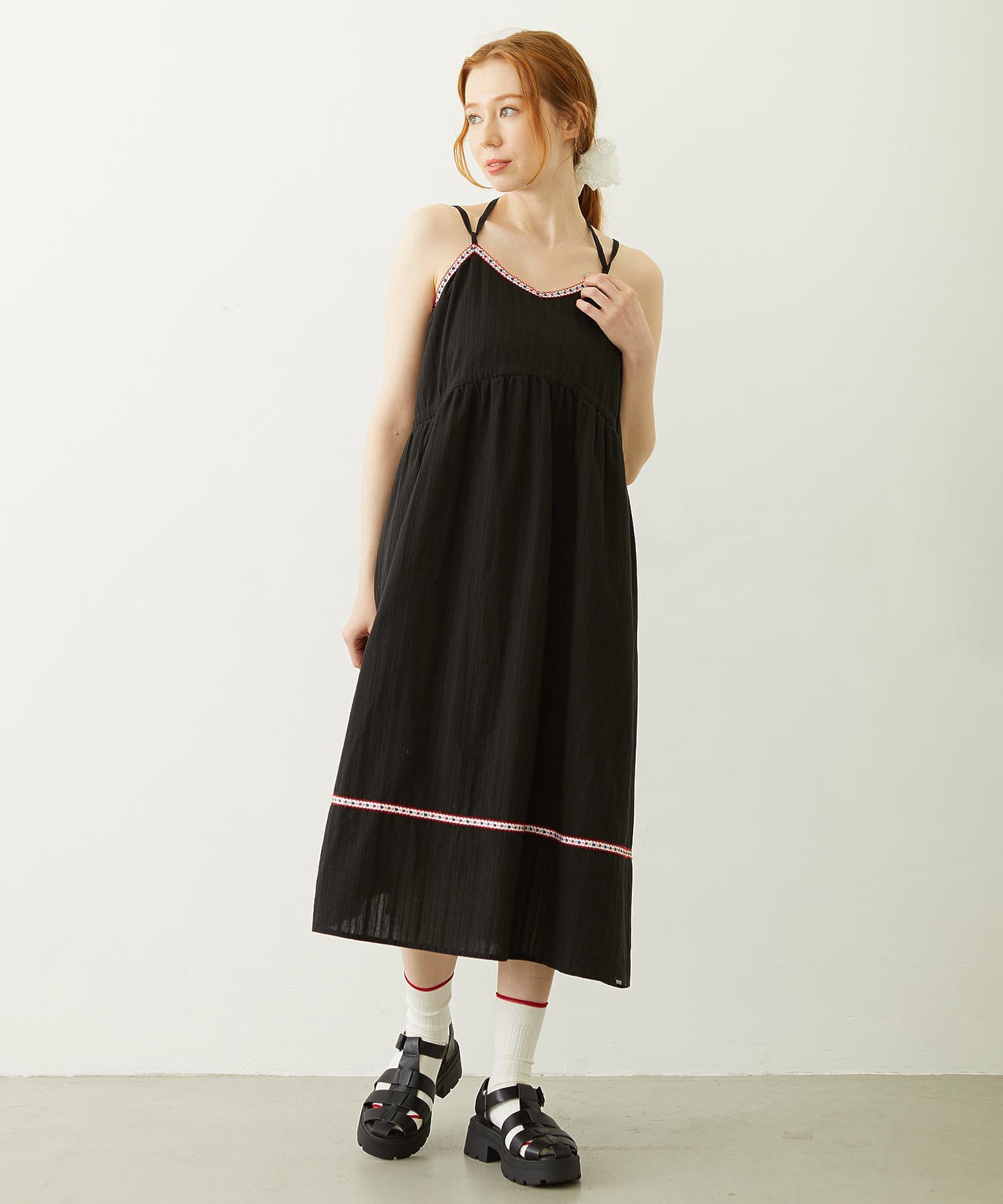 TYROLEAN TAPE CAMI DRESS