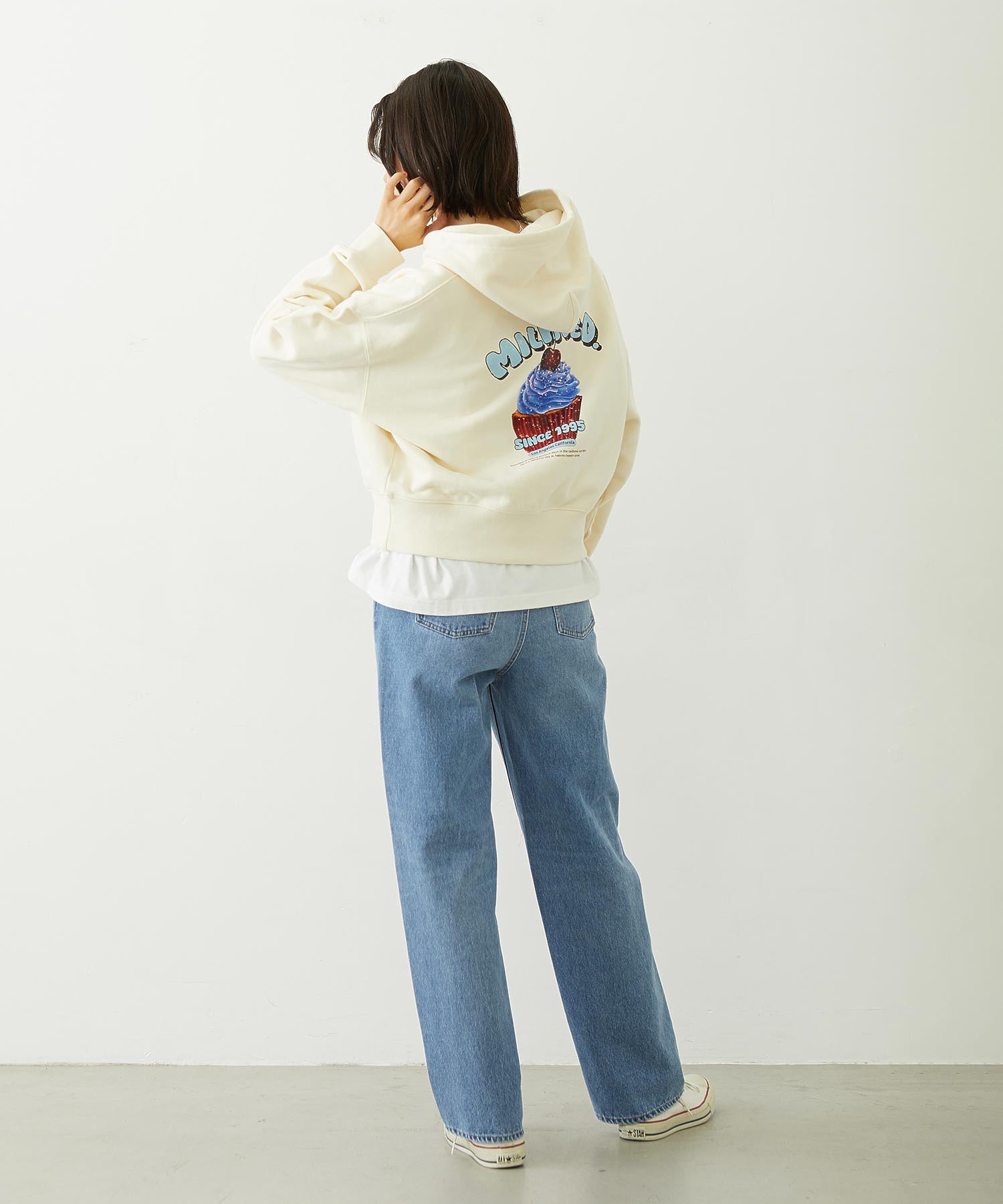 MILKFED. EMBROIDERED DENIM PANTS