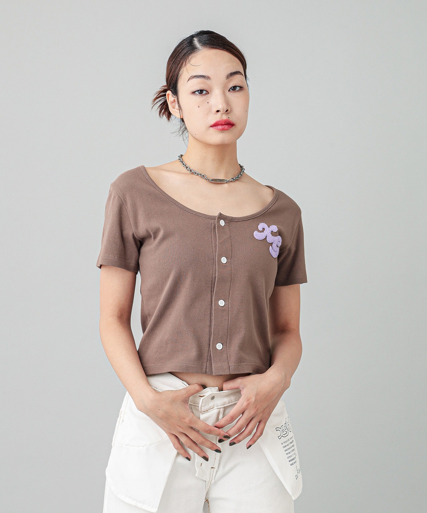 CHENILLE EMBROIDERED LOGO CARDIGAN