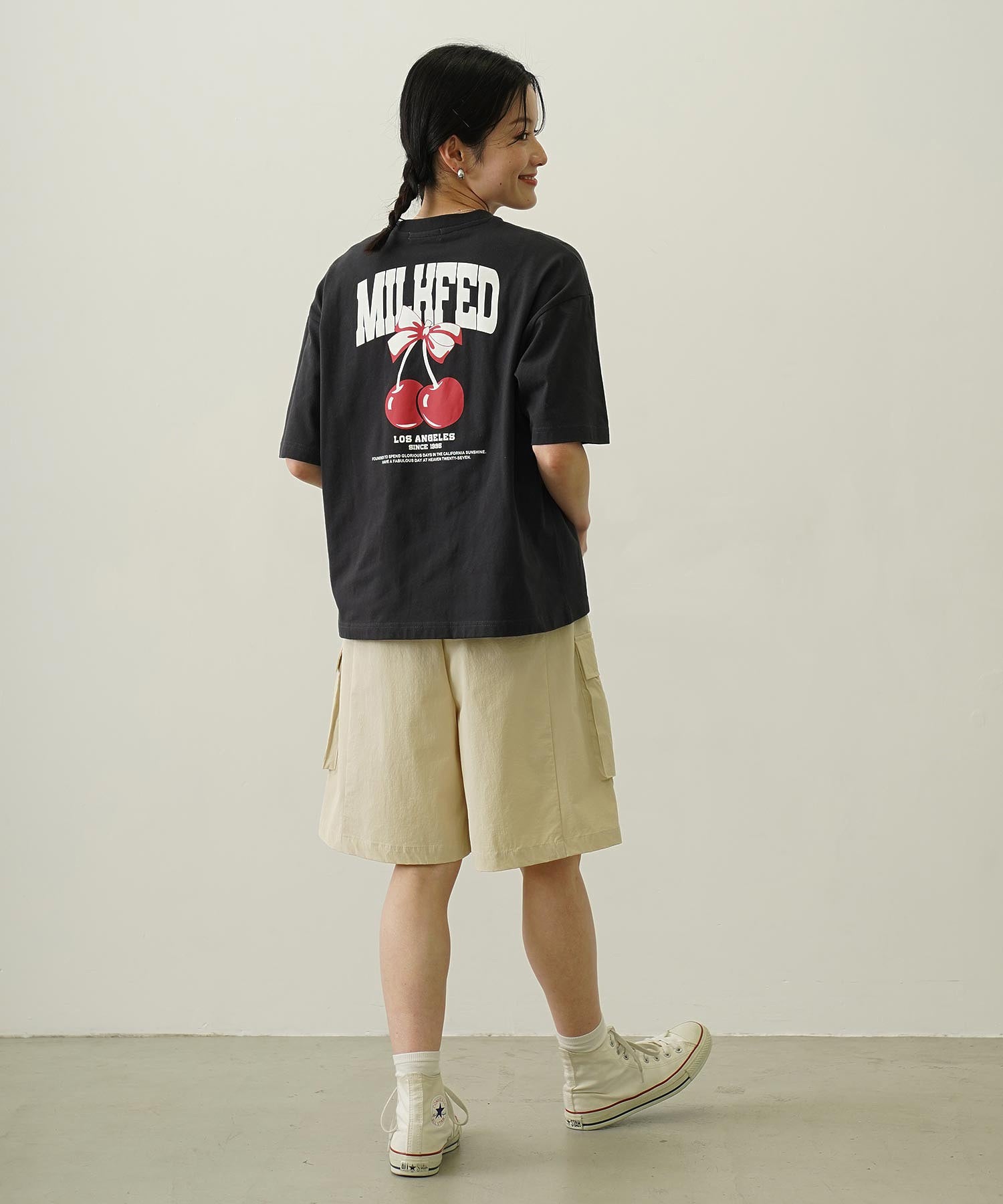 CHERRY AND RIBBON WIDE S/S TEE