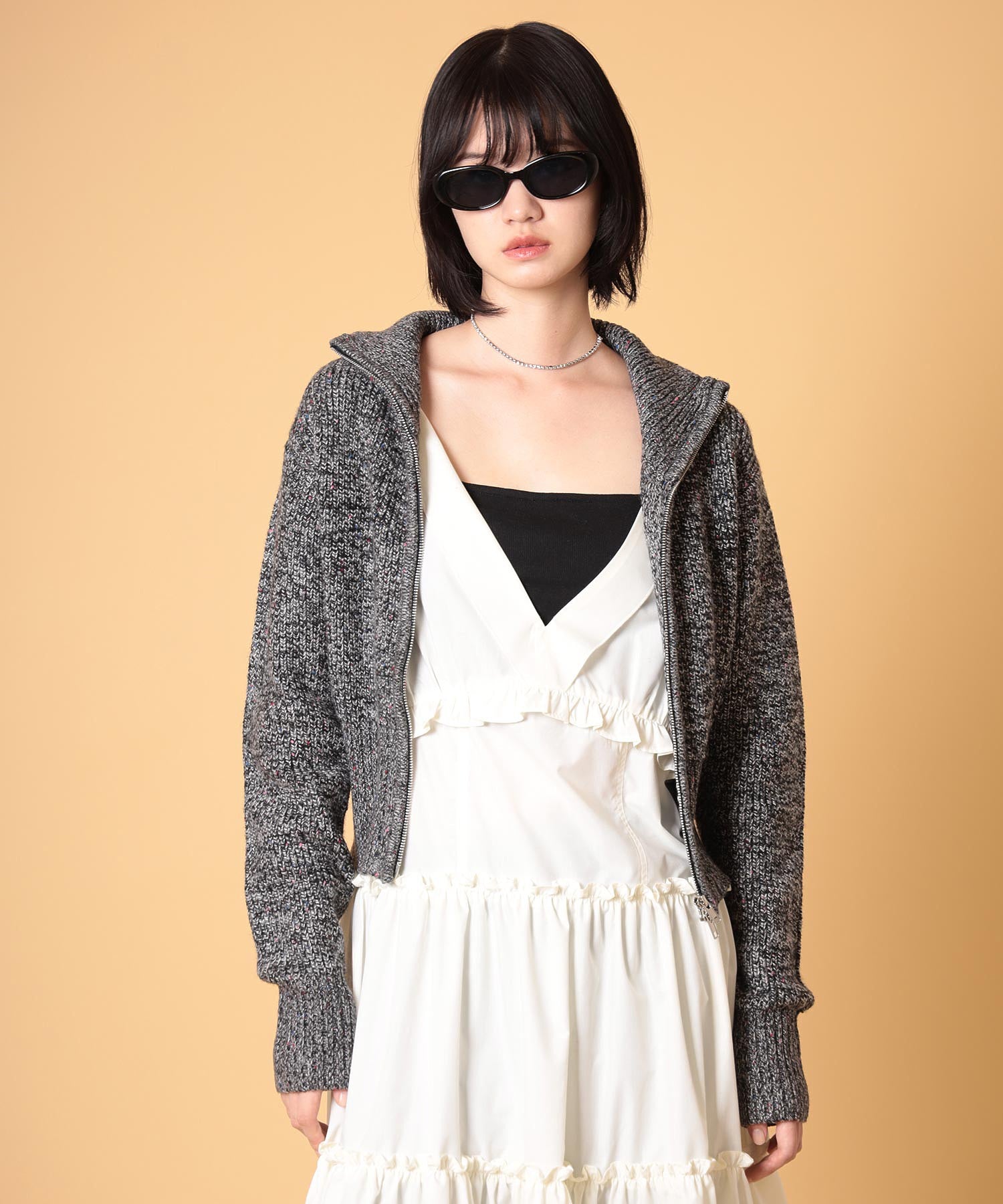 ネップジップアップセーター