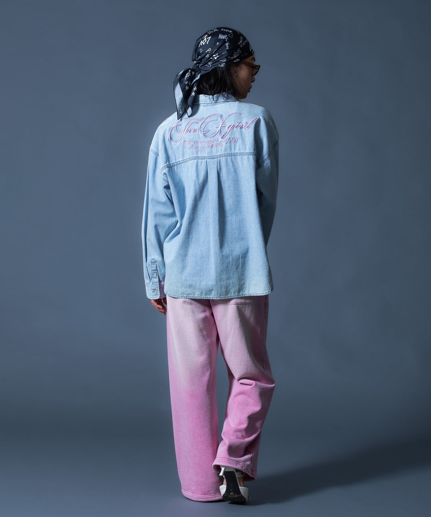 FACE LABEL WASHED SWEATPANTS