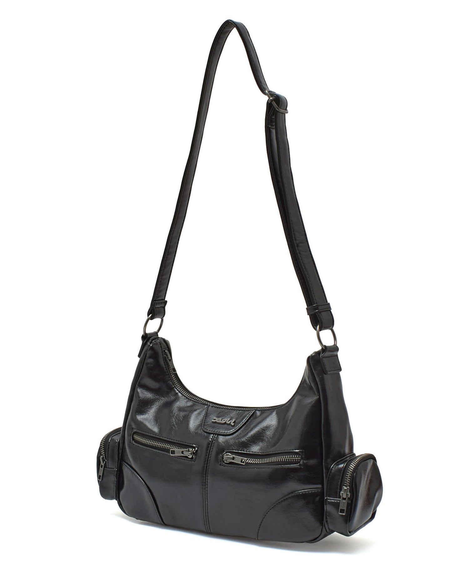 DOUBLE ZIP FAUX LEATHER BAG