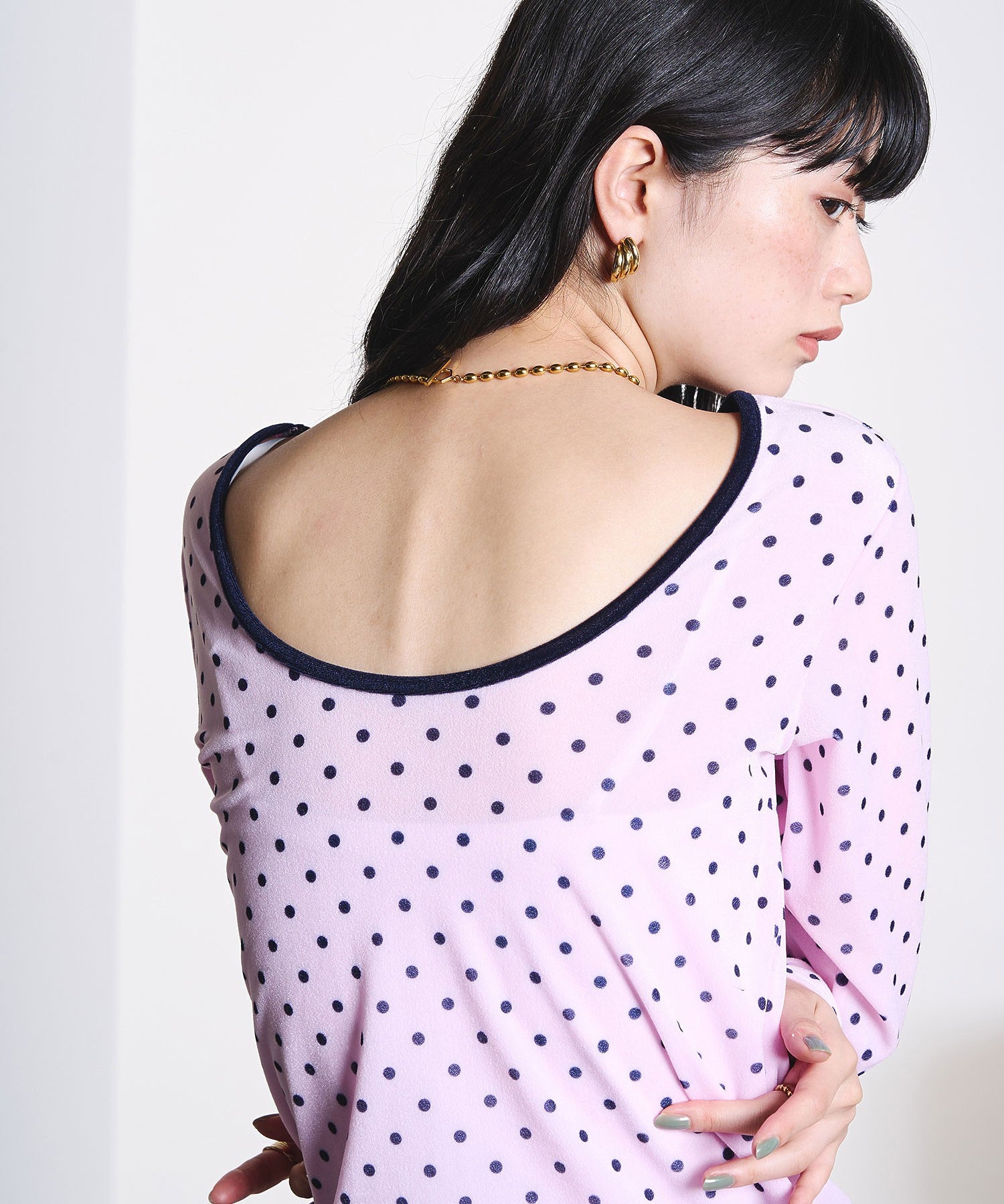 SHEER VELOUR DOT TOP