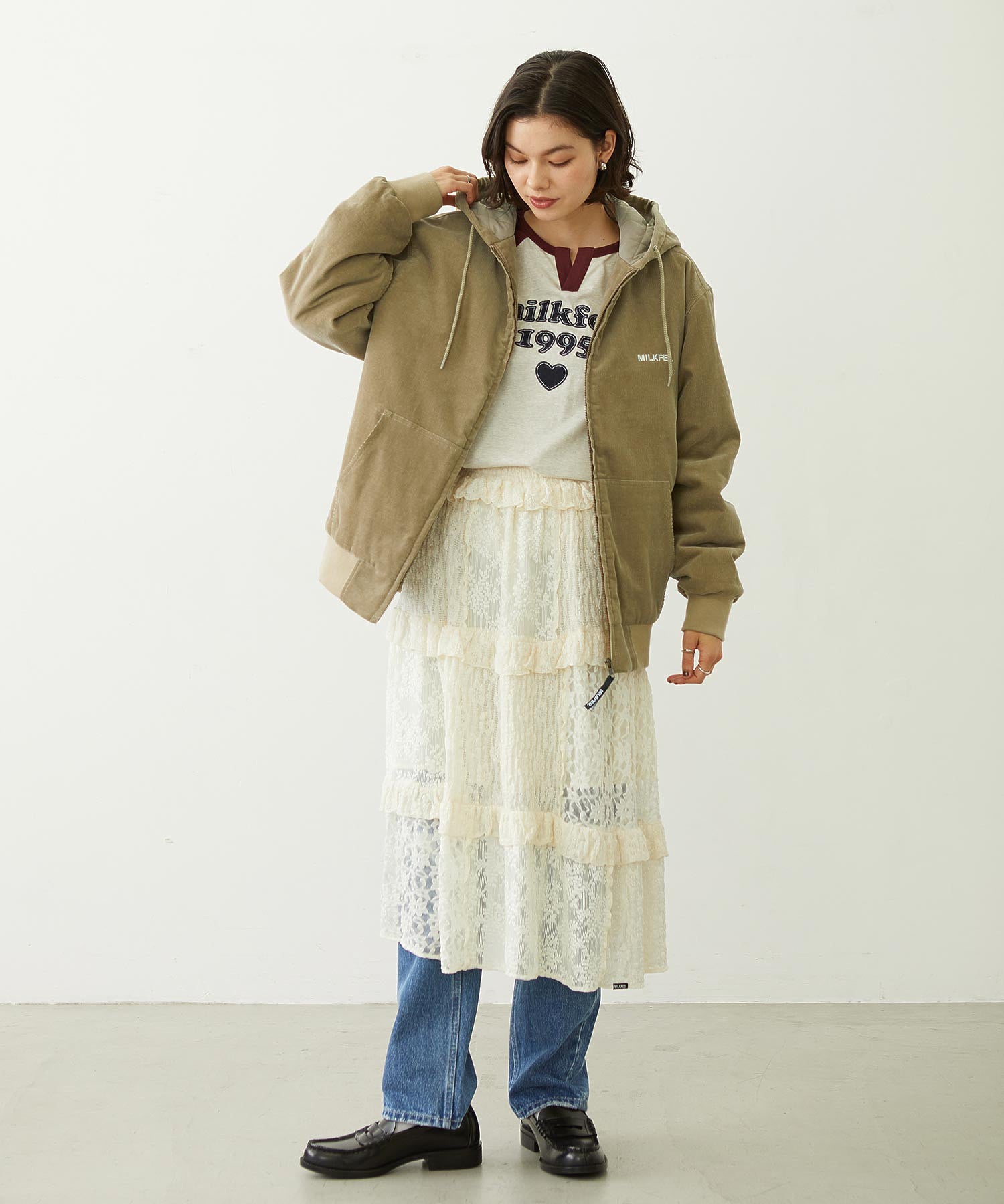 LACE FRILL DIRNDL SKIRT