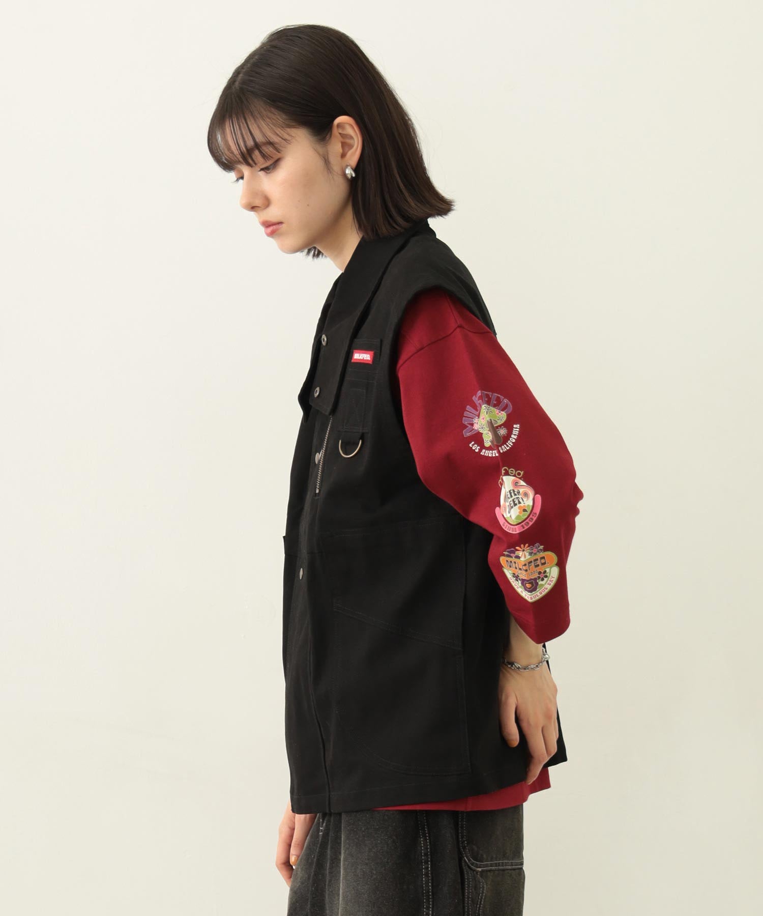 DEFORMED COLLAR DUCK VEST