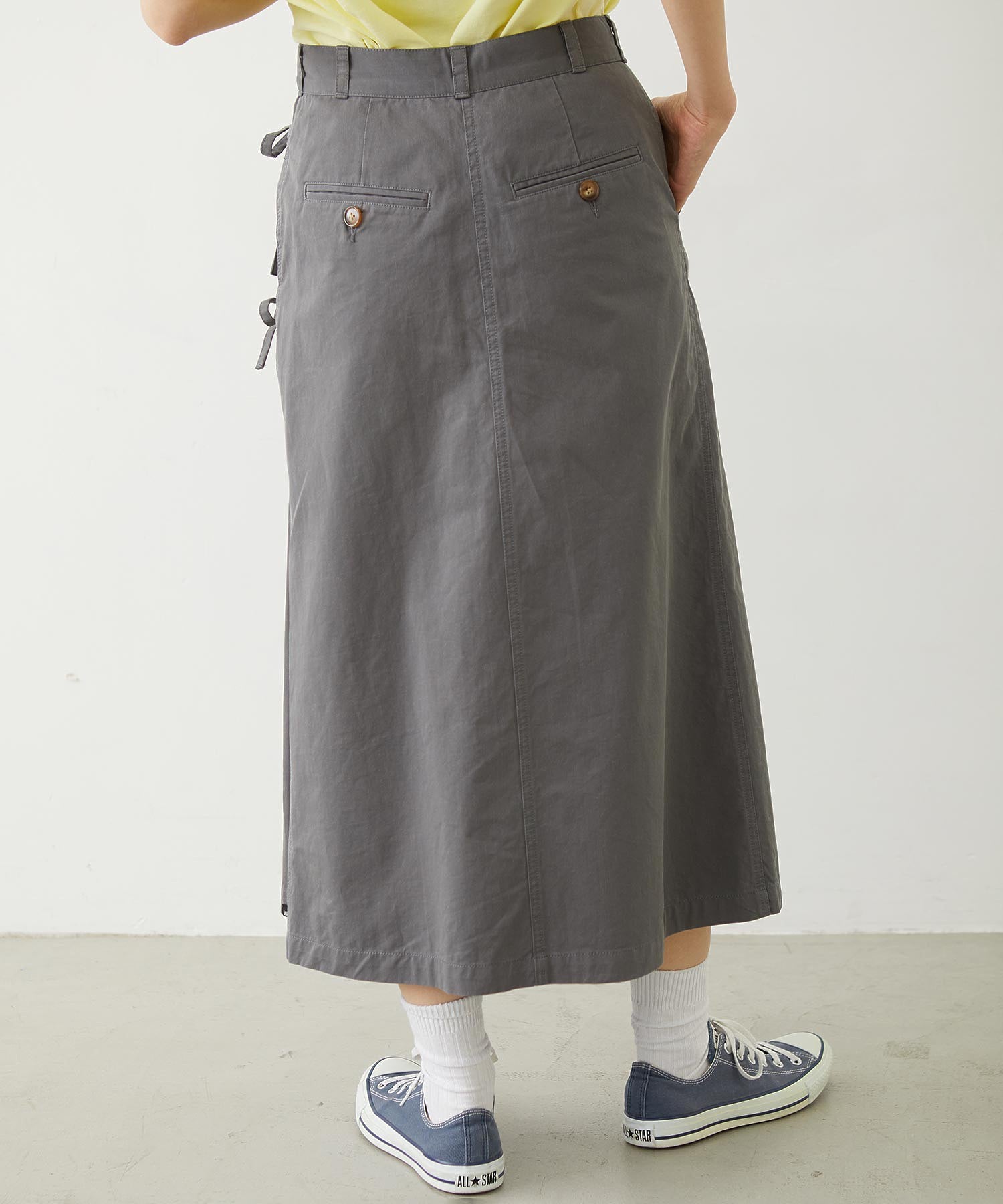 CHINO TUCK LONG SKIRT