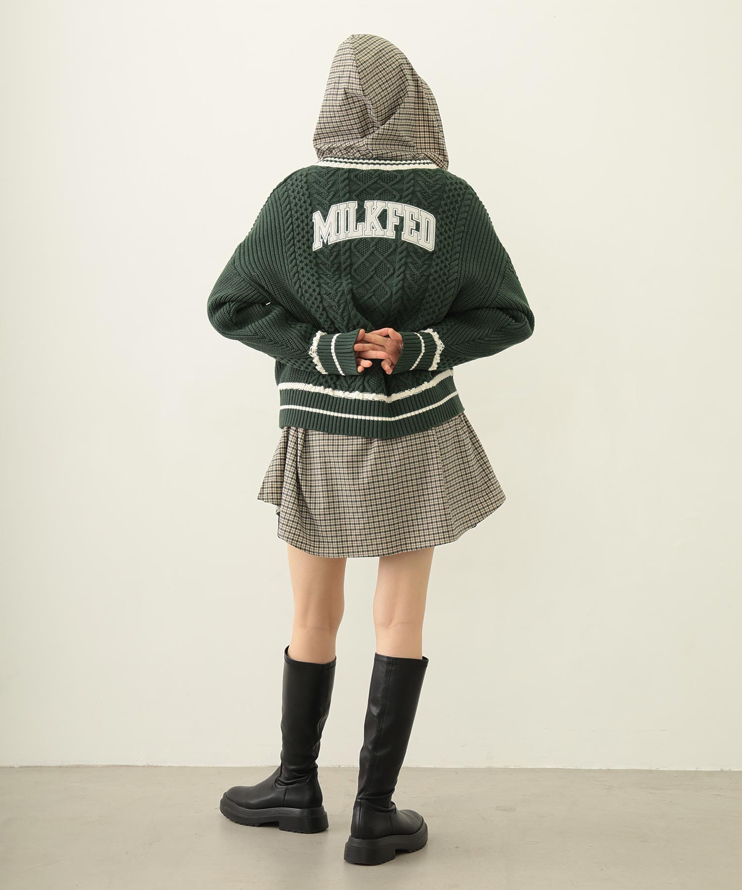 VOLUME SLEEVE HOODED BLOUSE