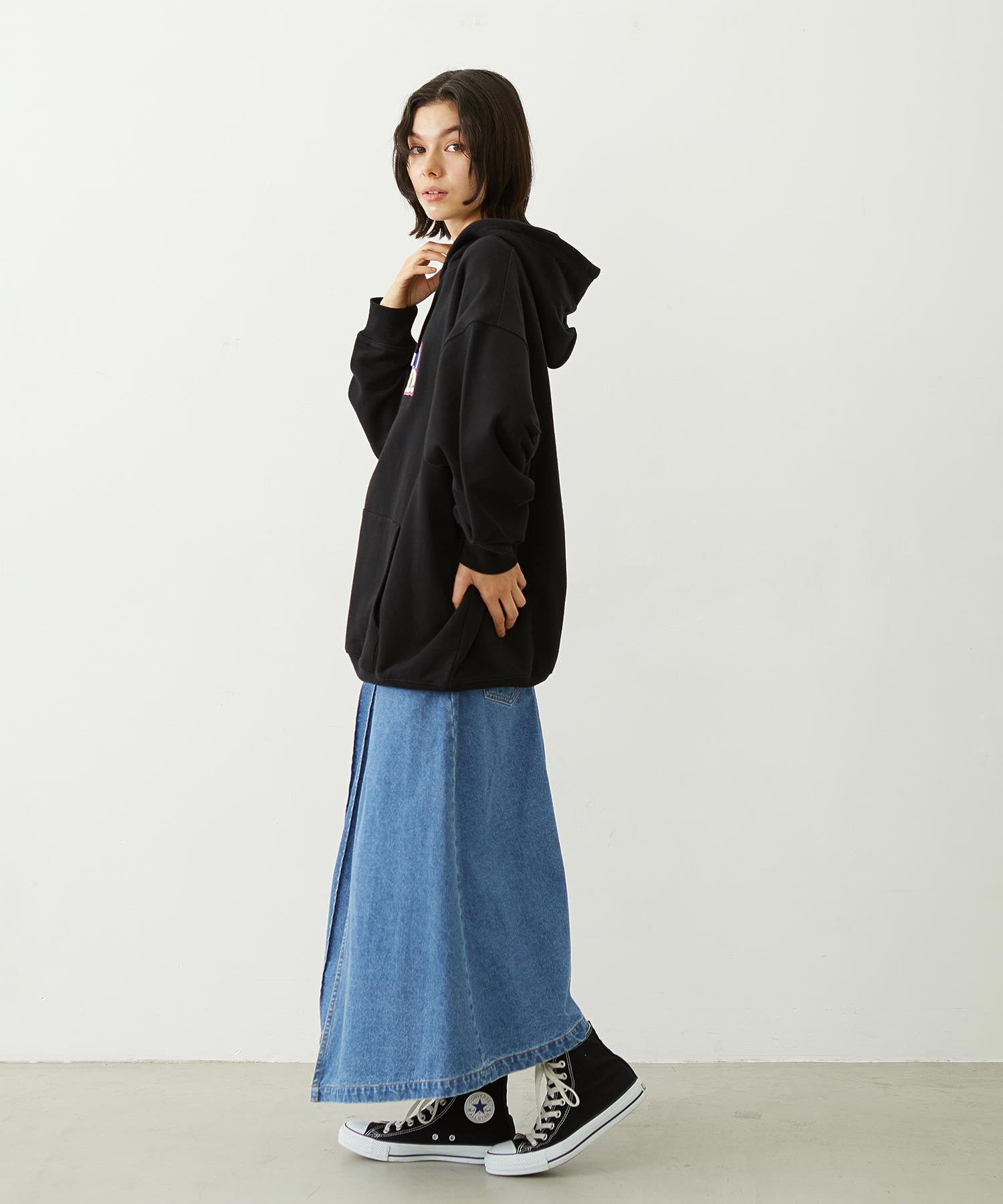 ASYMMETRICAL LONG SKIRT