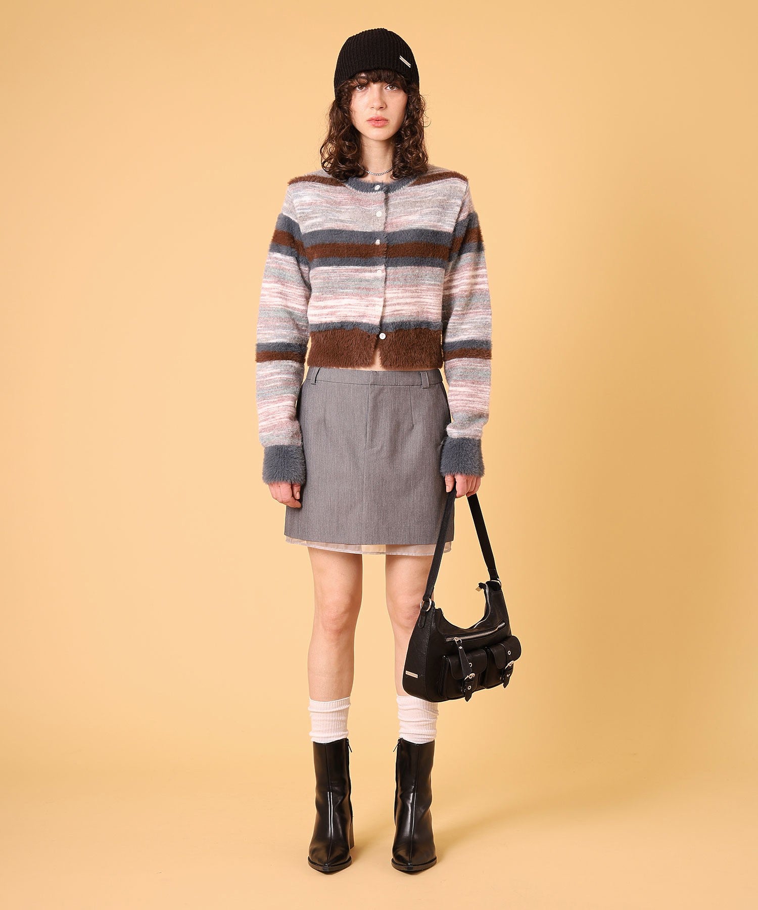 マルチボーダーシャギーカーディガン