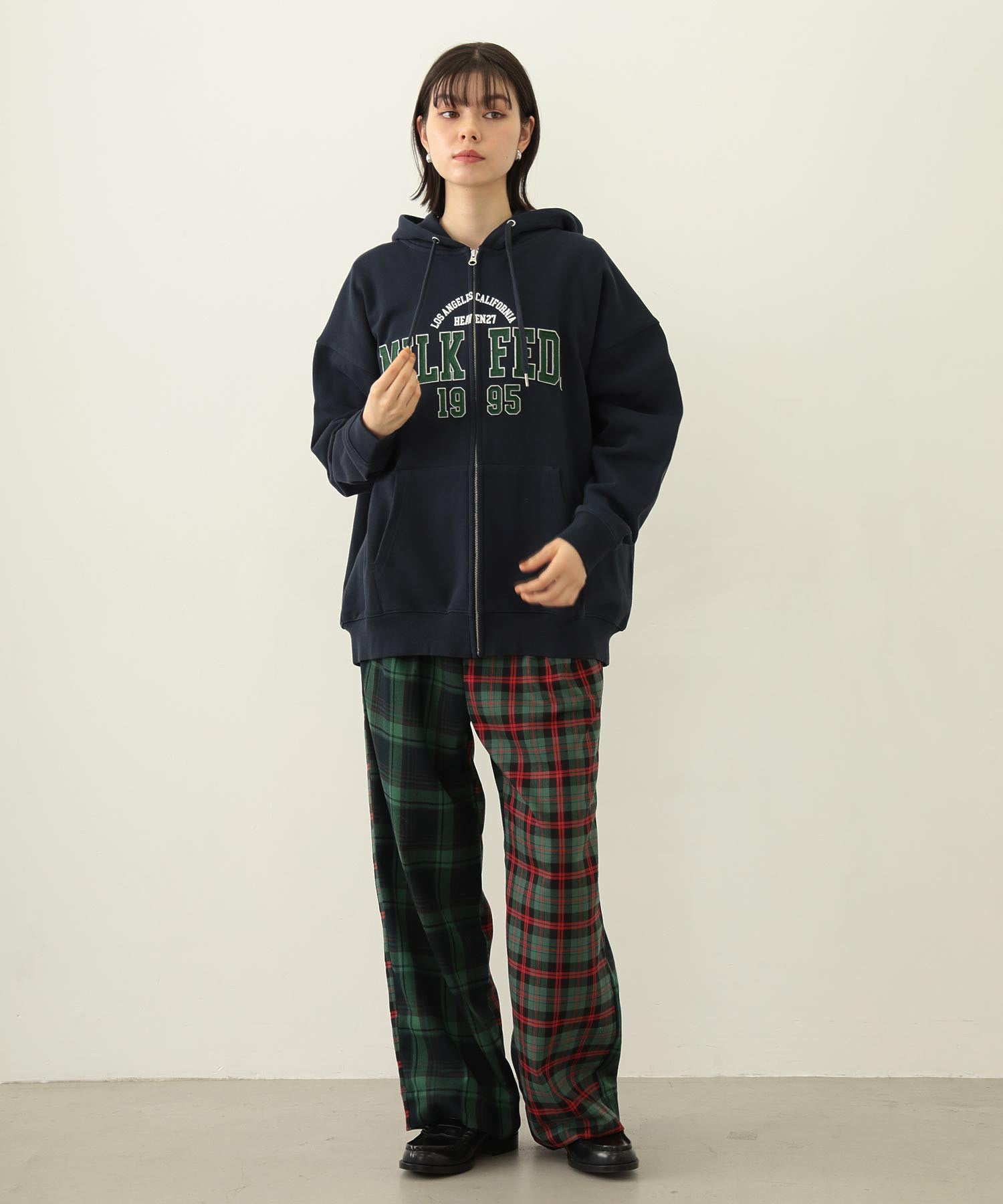 COLLEGE PATCH ZIP UP HOODIE