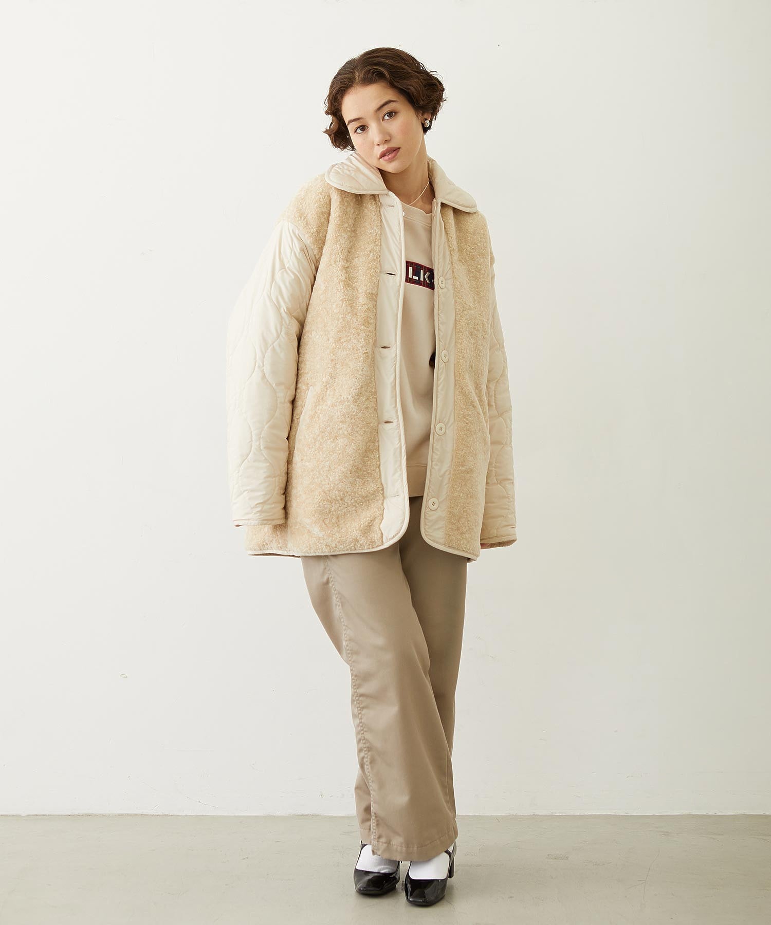 REVERSIBLE QUILTED LOGO LONG COAT