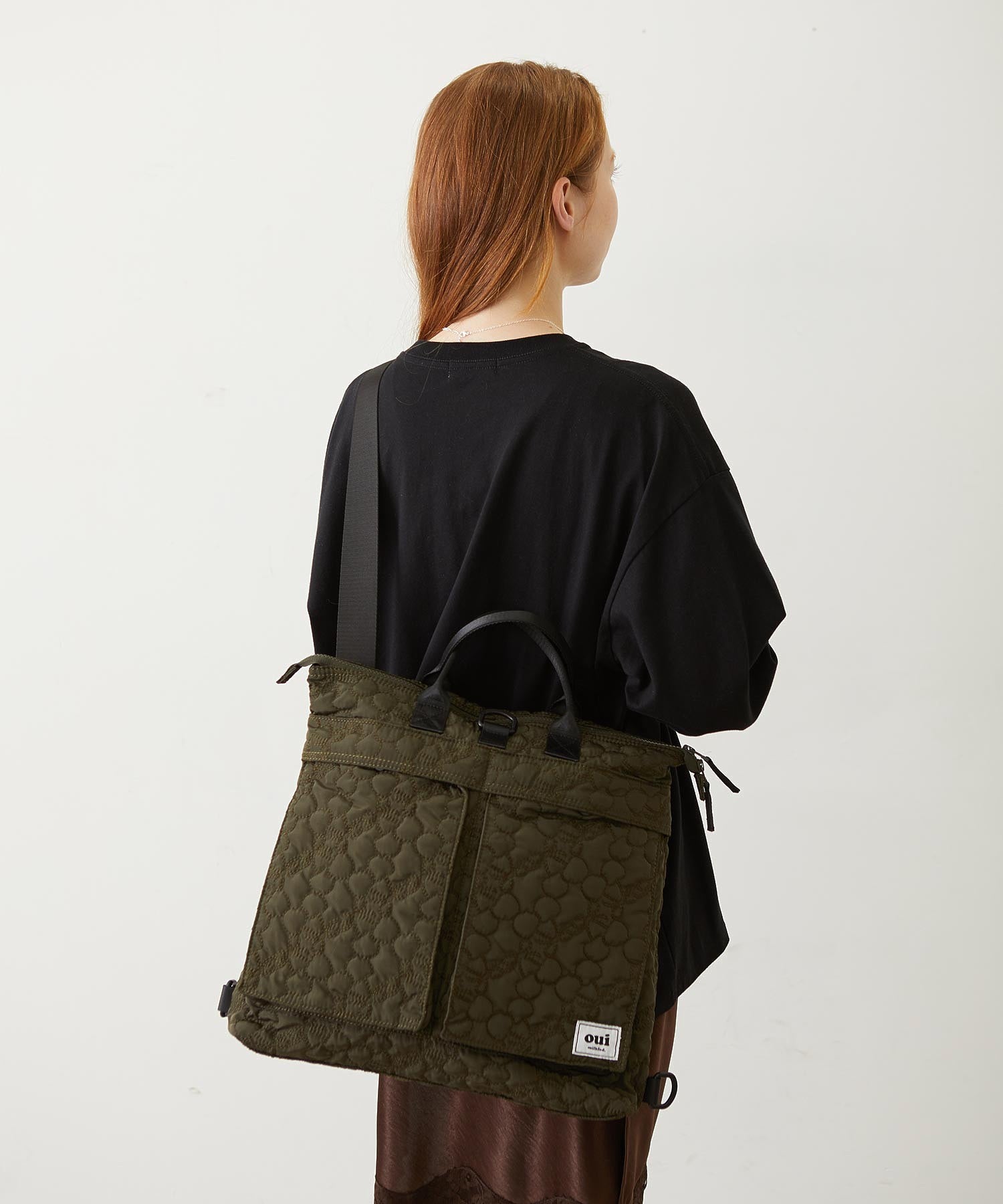CHERRY QUILTED HELMET BAG