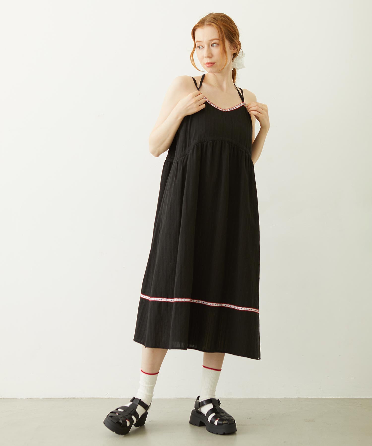 TYROLEAN TAPE CAMI DRESS