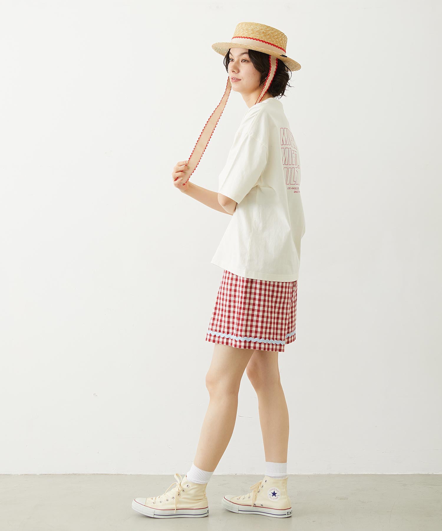 TRIMMED GINGHAM CHECK SHORTS