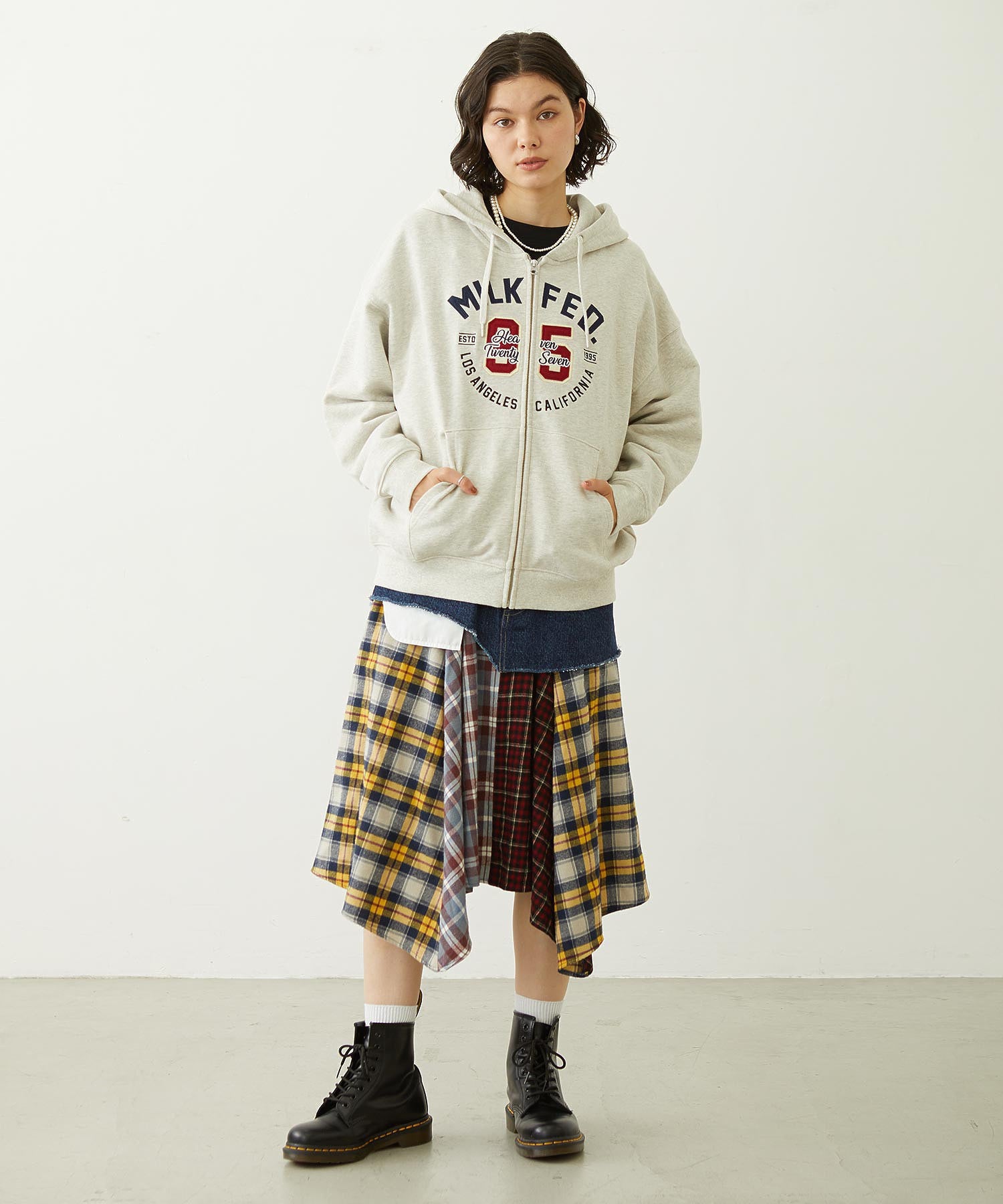 PATCHWORK OVERALL SKIRT
