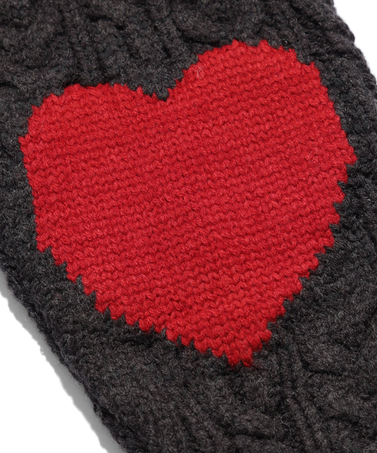 HEART ELBOW CABLE KNIT CARDIGAN