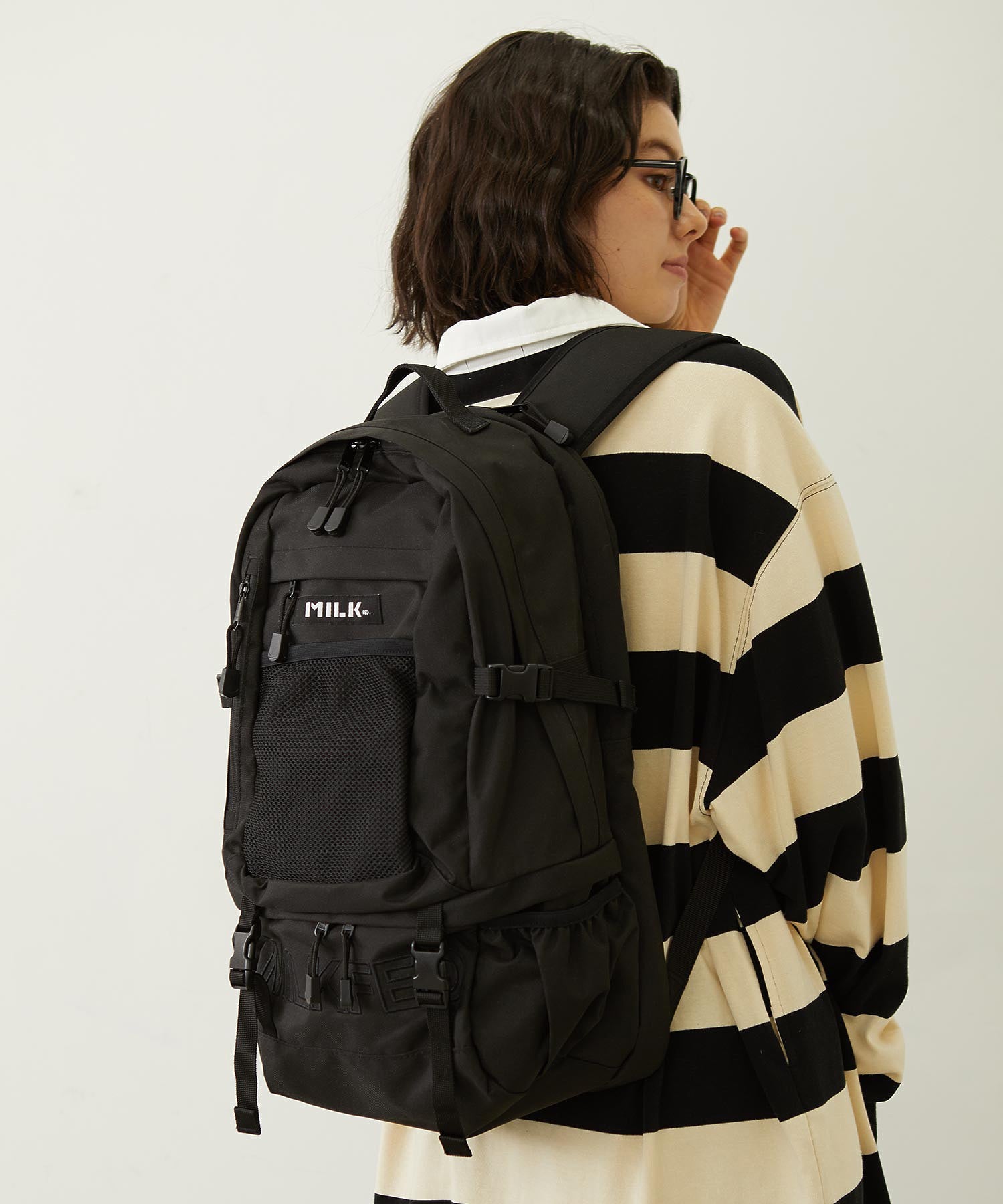 【定番】NEO EMBROIDERY BIG BACKPACK BAR MILKFED.