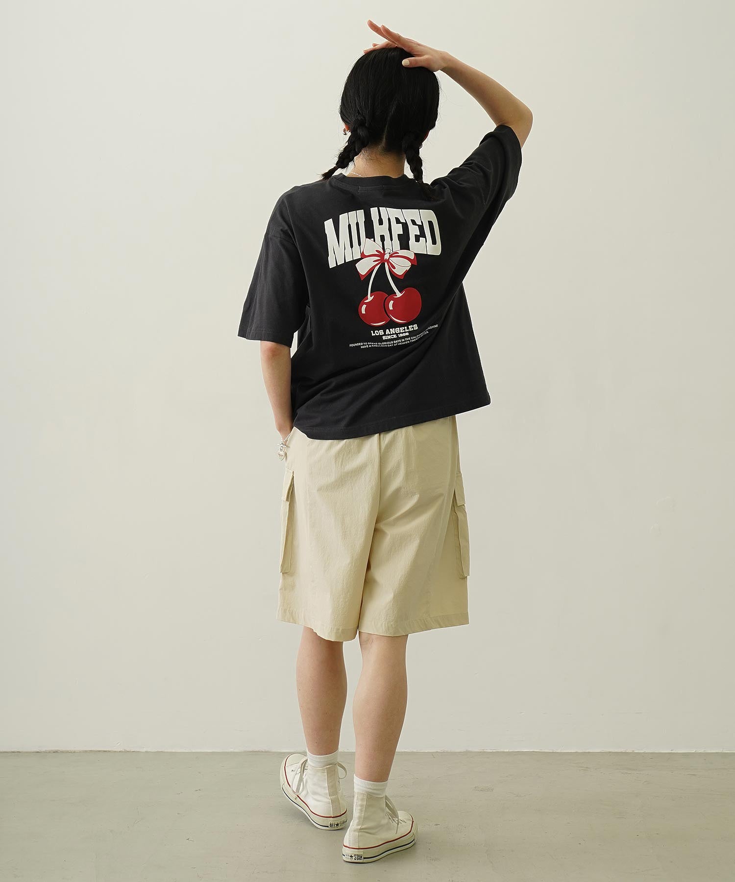 CHERRY AND RIBBON WIDE S/S TEE