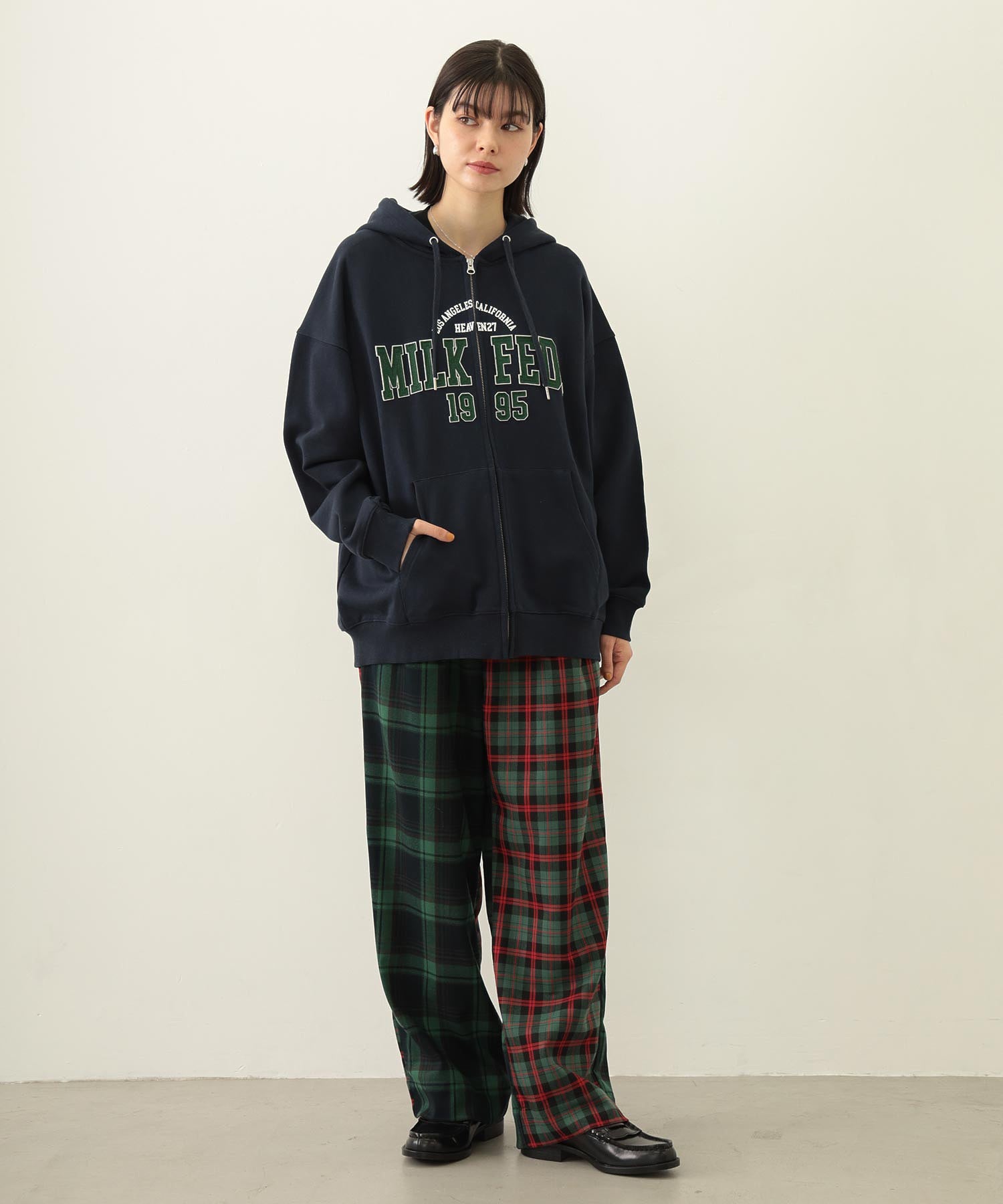 COLLEGE PATCH ZIP UP HOODIE
