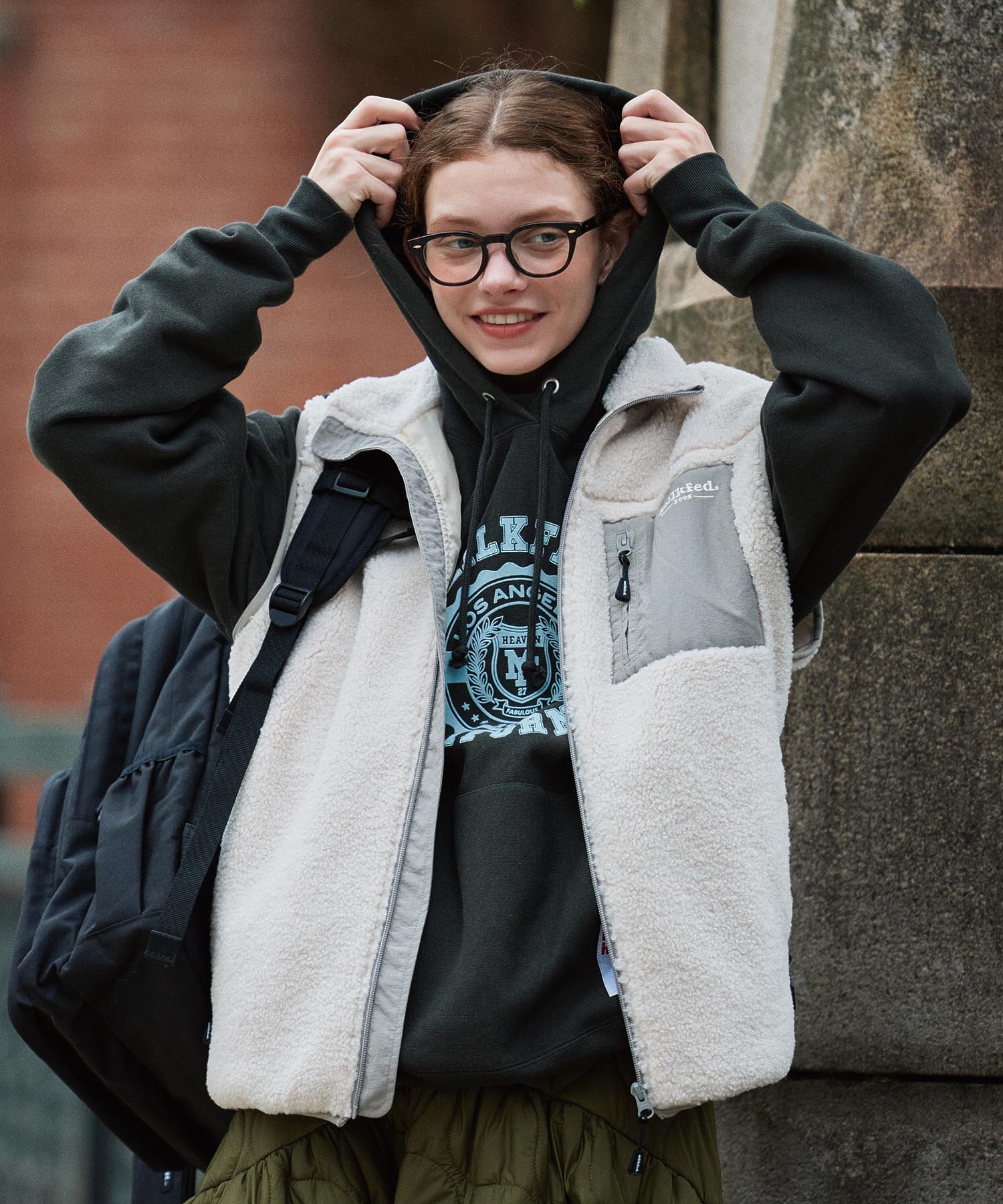 MILKFED. × CHAMPION COLLEGE LOGO SWEAT HOODIE